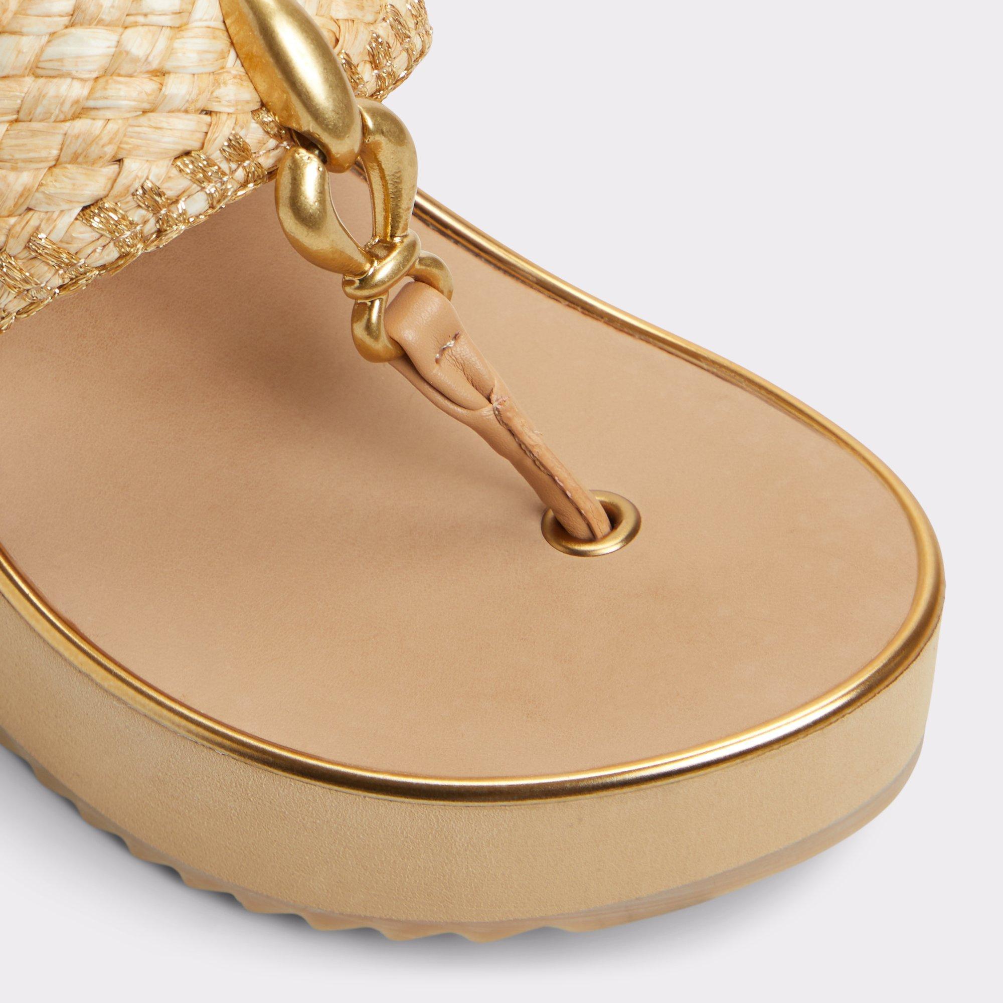 ALDO Penelopy - Women's Wedge Sandals - Beige, Size 8.5 Product Image