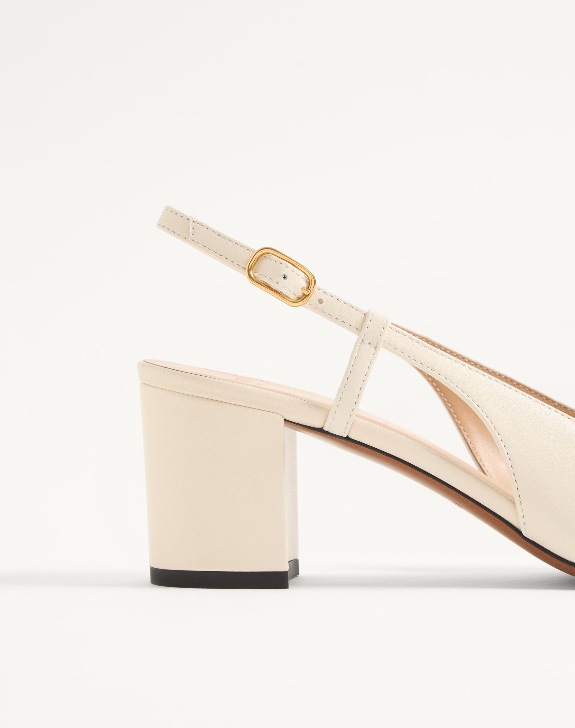 VALENTINO GARAVANI Leather Vlogo Signature Pumps With Slingback Strap In Neutral Product Image