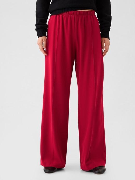 Wide-Leg Seamed Pull-On Pants Product Image