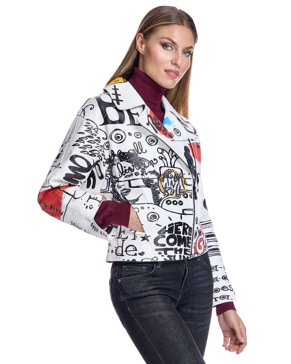 Printed Biker Jacket Product Image