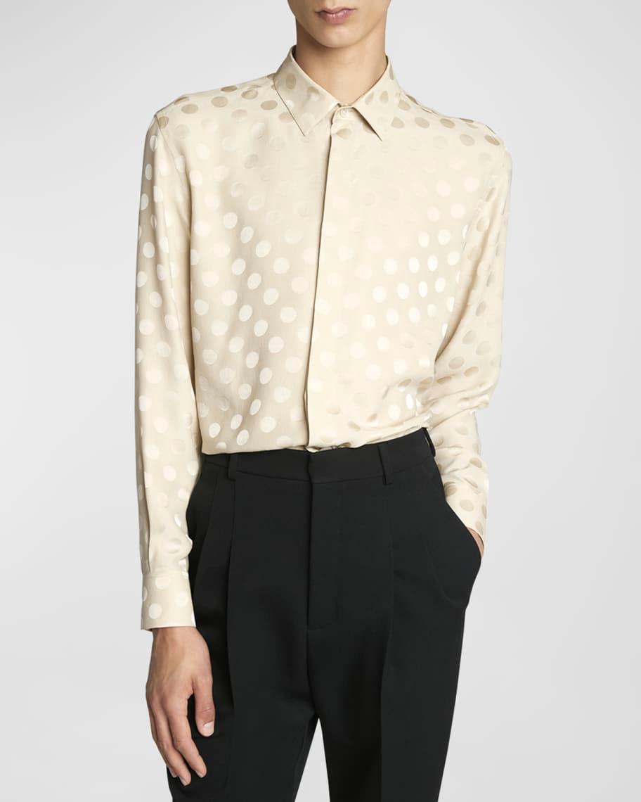 Mens Polka Dot Jacquard Dress Shirt Product Image