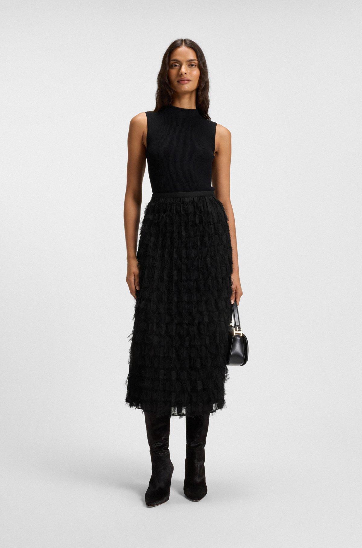 Pencil skirt in feather jacquard Product Image