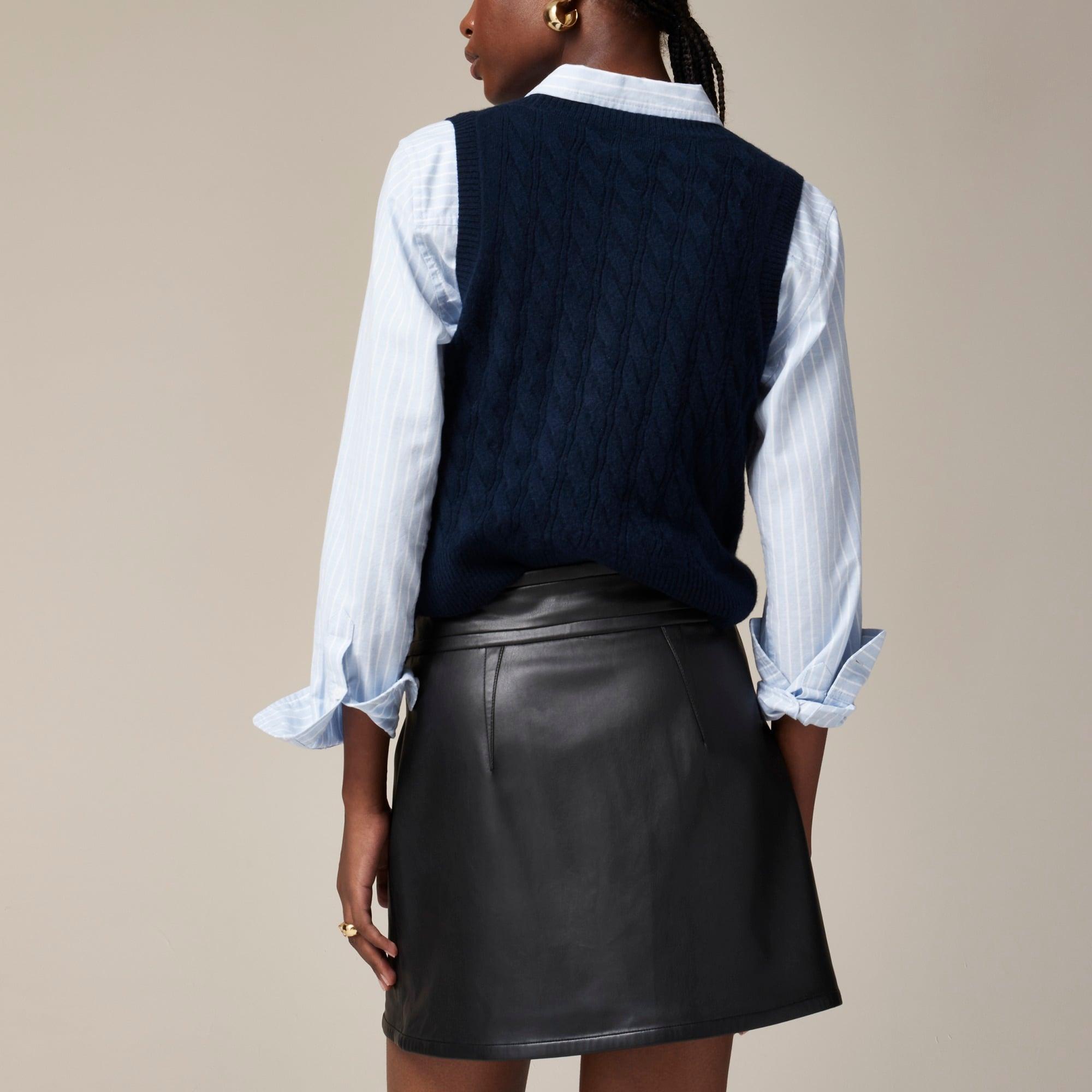 Center-pleat mini skirt in faux leather Product Image