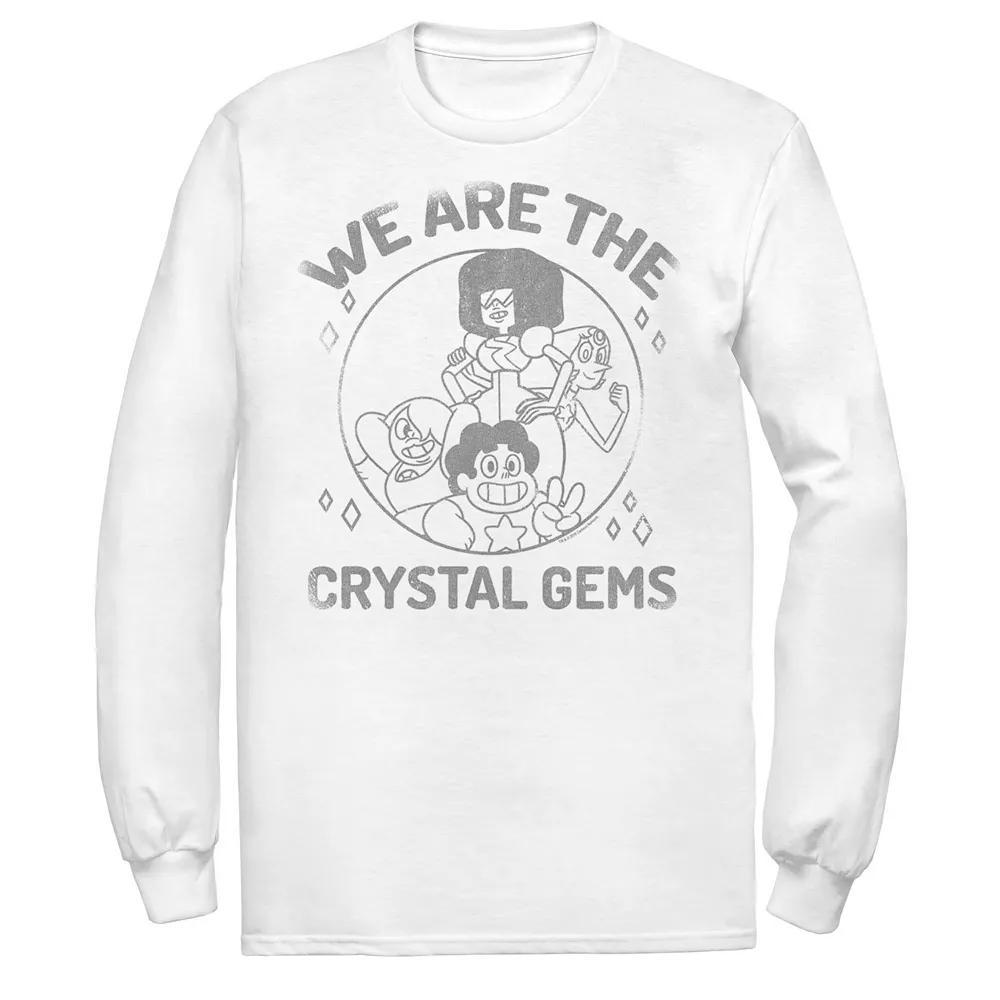 Men's Cartoon Network Steven Universe Crystal Gems Group Shot Long Sleeve Tee, Size: Medium, White Product Image