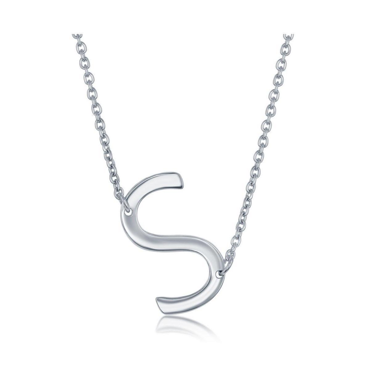Sterling Silver Sideways Initial Necklace, Women's, Size: 16-18" ADJ, Sterling P Product Image
