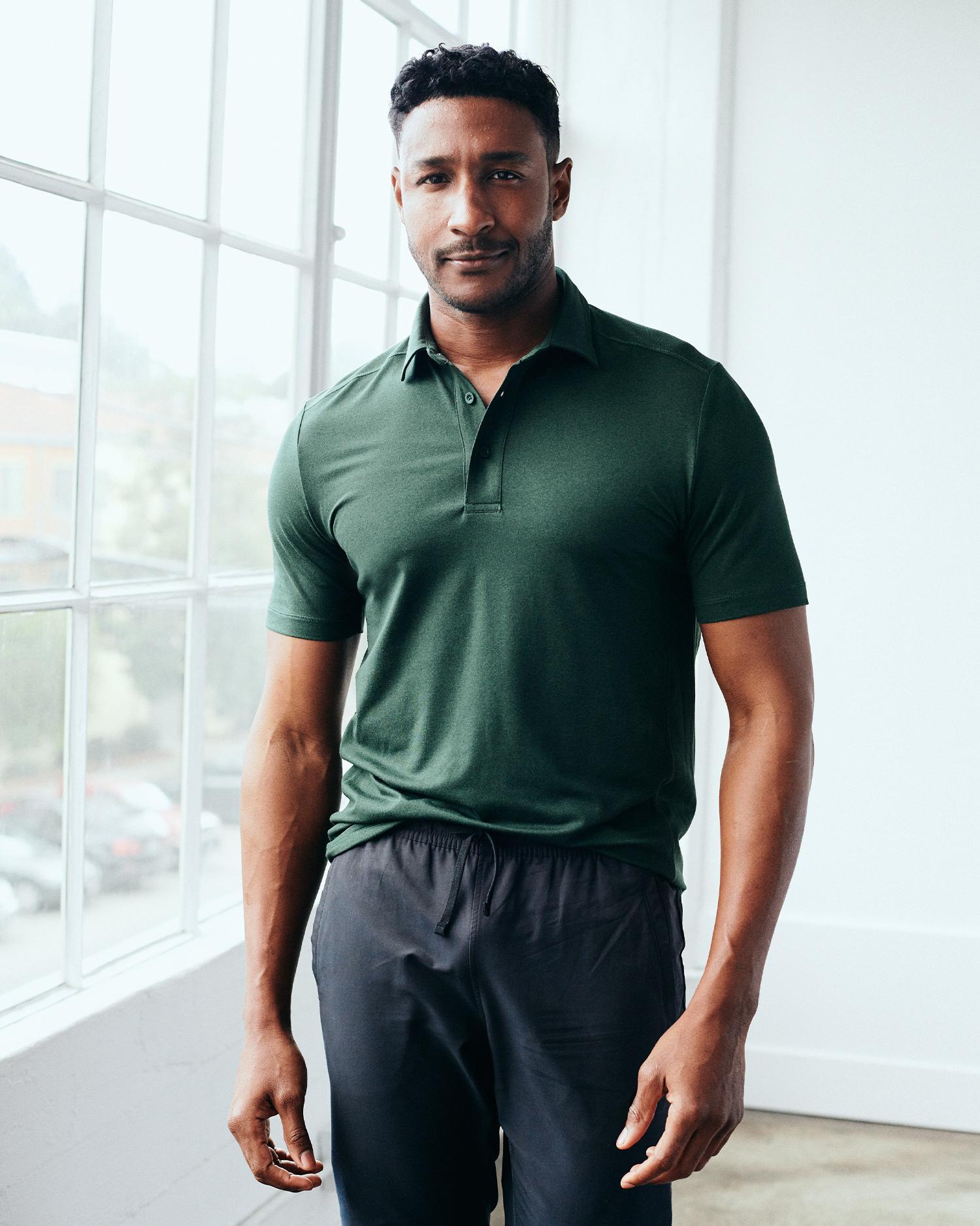 Quince | Men's Super Soft Performance Polo Shirt Flowknit Activewear, Size XL, Recycled Polyester Product Image