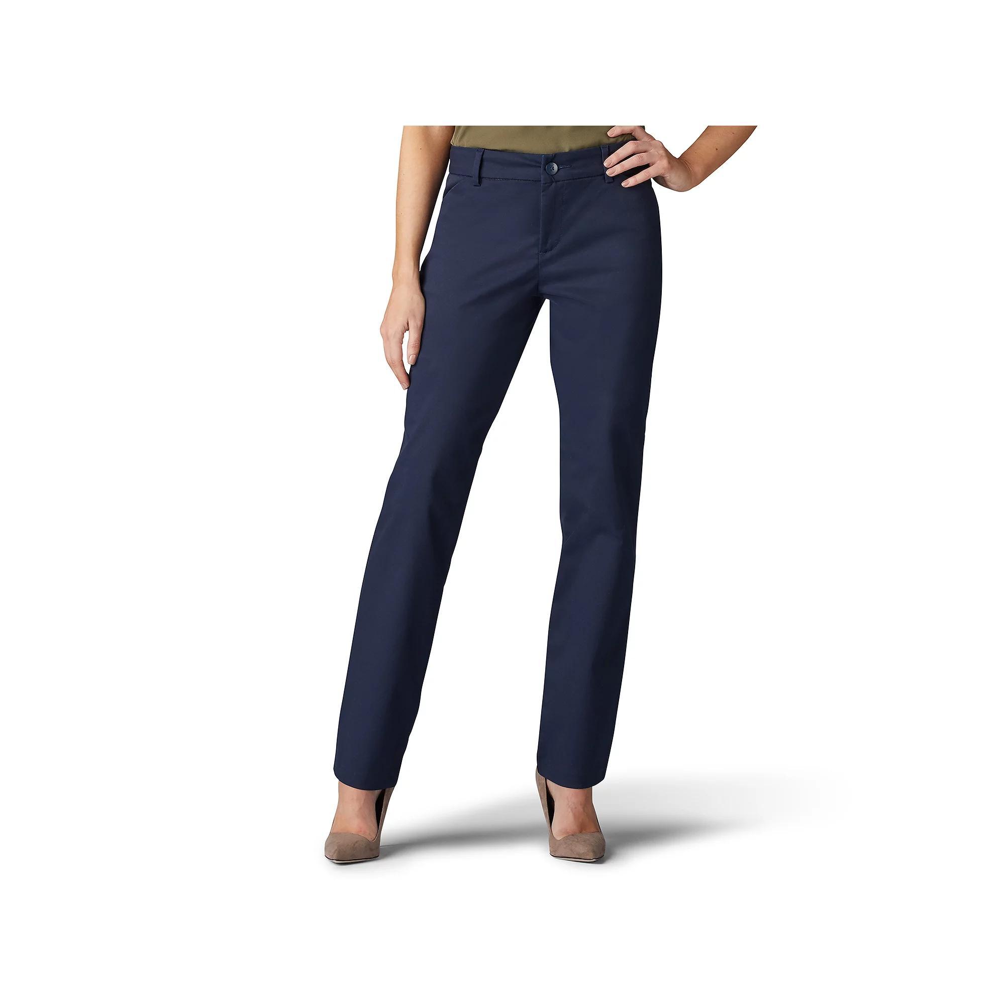 Women's Lee® Wrinkle-Free Relaxed Fit Straight-Leg Pants, Size: 6 Regular, Imperial Blue Product Image