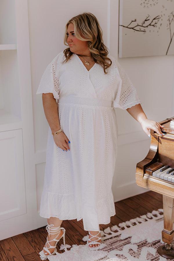 Romantic Bliss Eyelet Midi Dress Curves Product Image