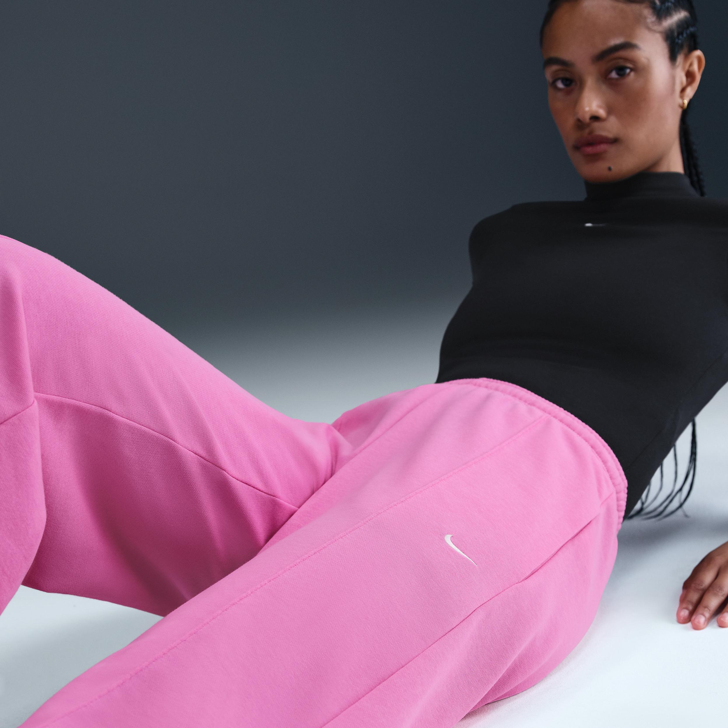 Women's Nike Sportswear Chill Terry Mid-Rise French Terry Open-Hem Sweatpants Product Image
