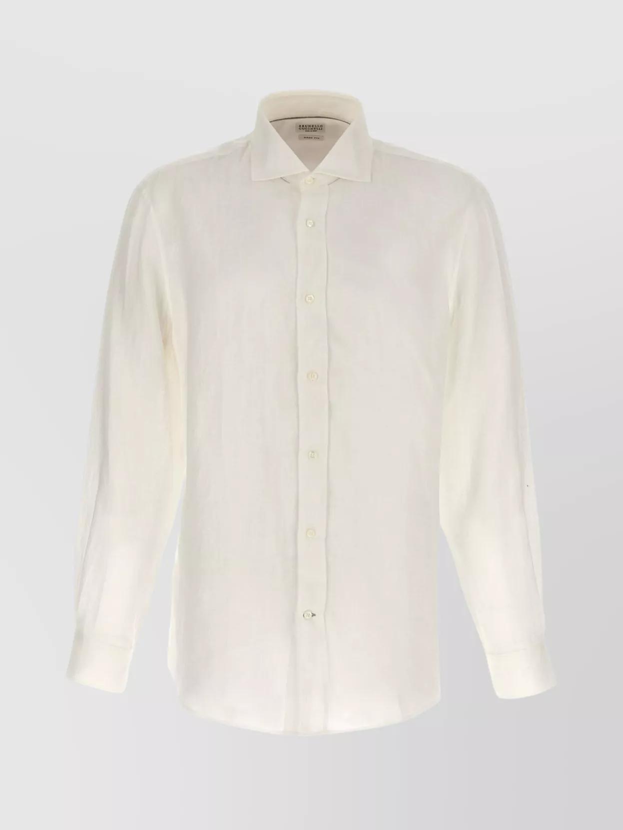 BRUNELLO CUCINELLI Shirt Linen Collar Button-down In White Product Image