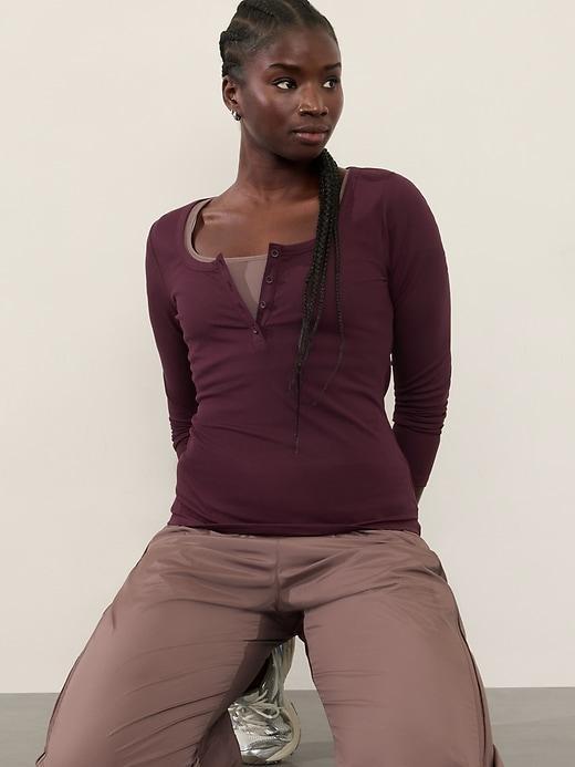 Signature Rib Henley Top Product Image