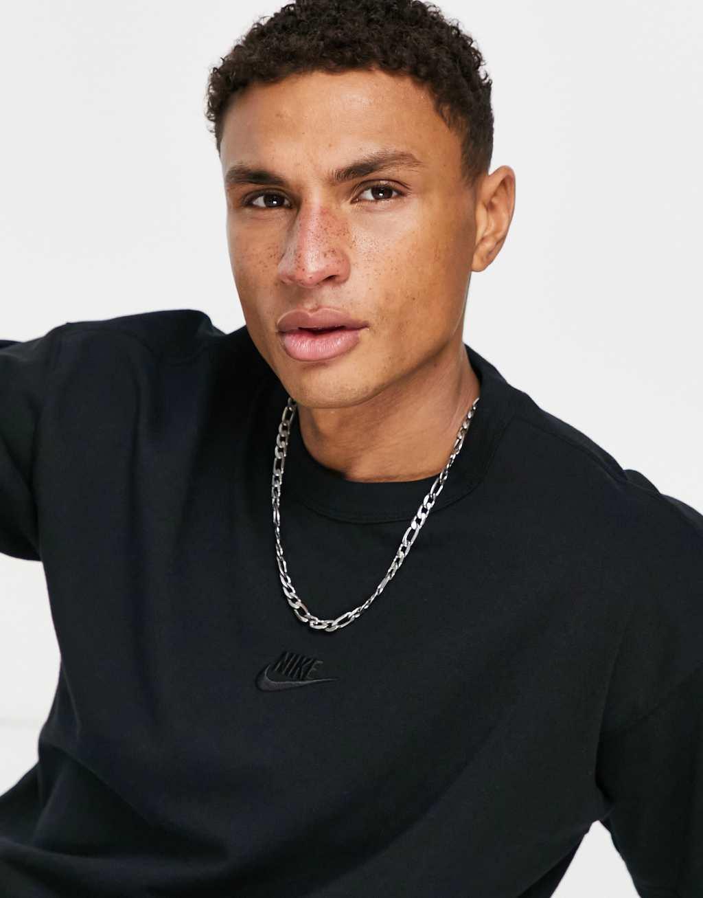 Nike Premium Essentials unisex oversized T-shirt in black Product Image