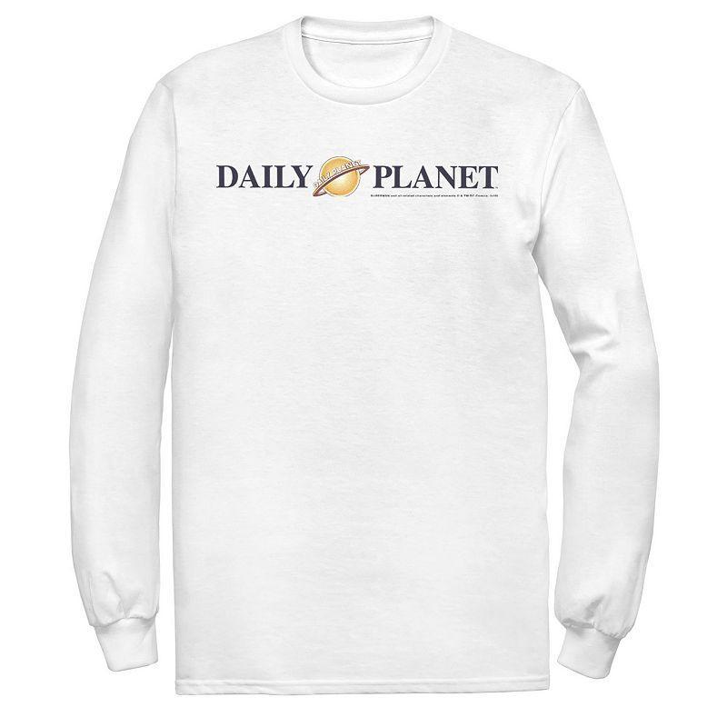 Men's DC Comics Superman Daily Planet Logo Long Sleeve Graphic Tee, Size: Small, White Product Image