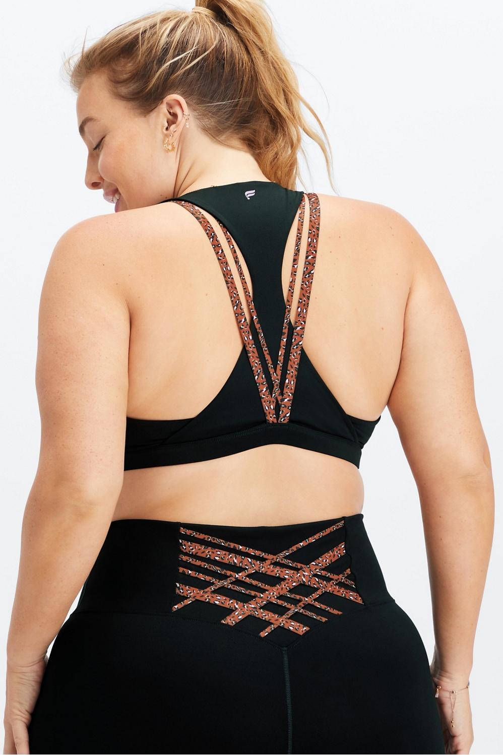 Fabletics Kessler Medium Impact Sports Bra Womens black Size XL Product Image
