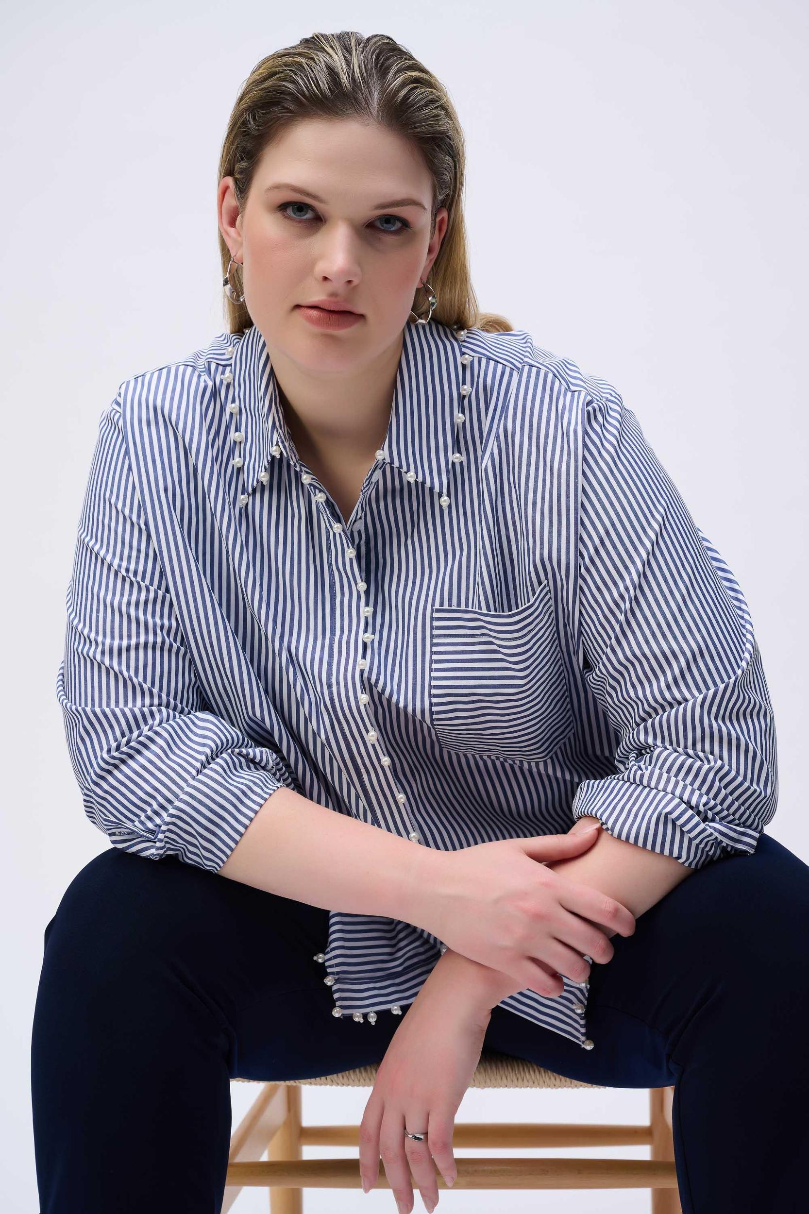 Striped Stretch Cotton Shirt Product Image