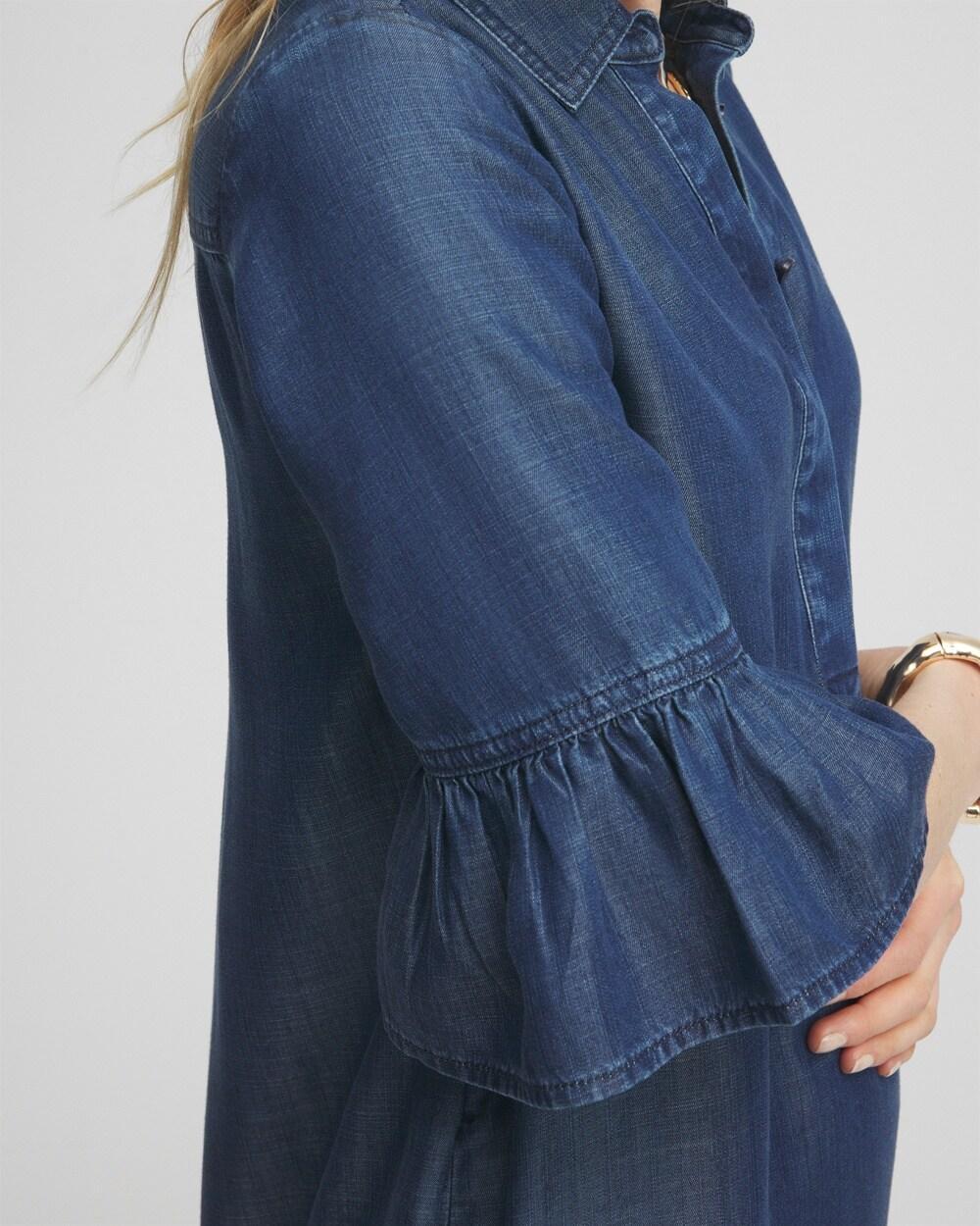 Faux Denim Popover Dress Product Image