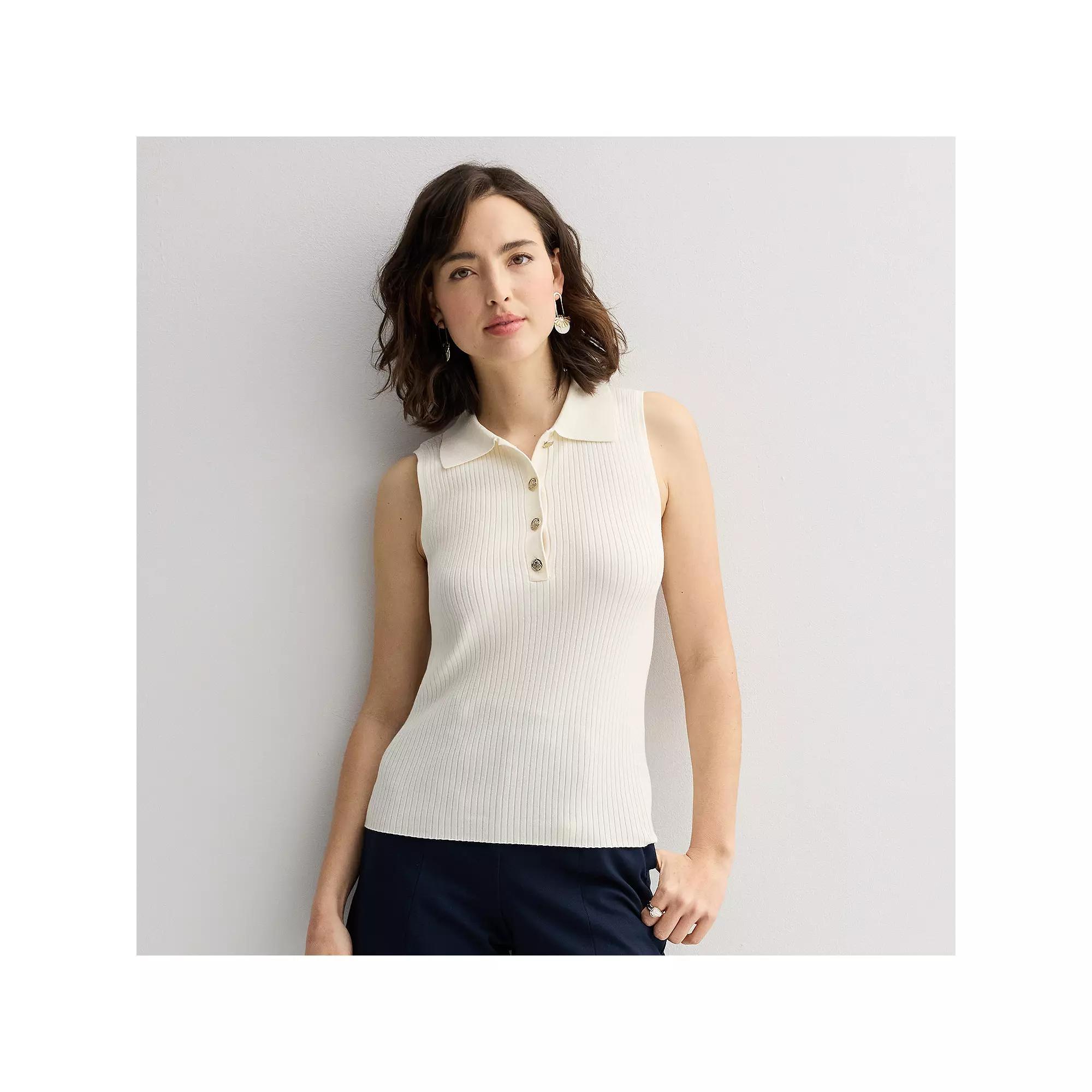 Women's Nine West Johnny Collar Sweater Tank, Size: XS, Heartless Product Image