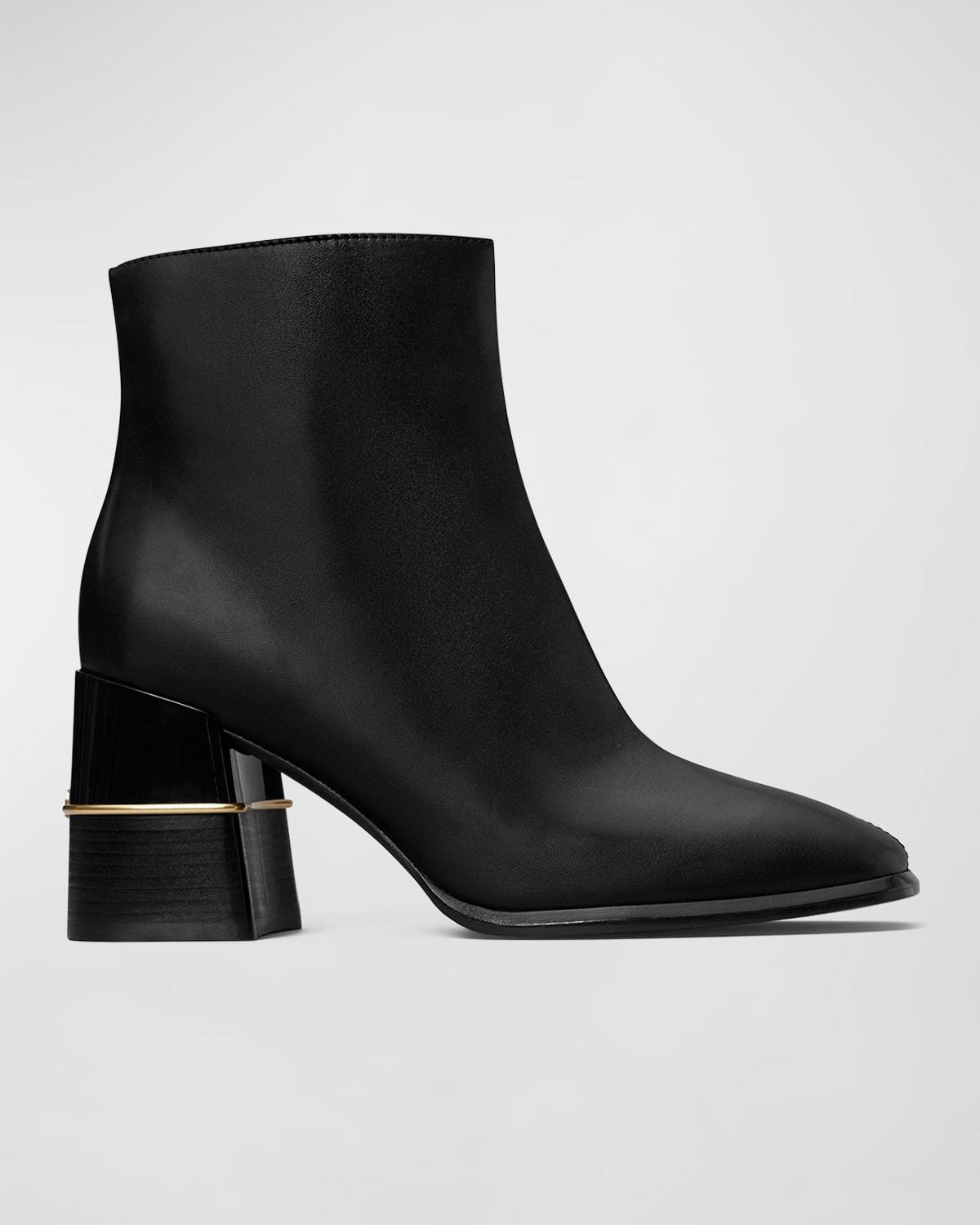 Tory Burch 75 mm Leather Ankle Boot (Almond Flour) Women's Boots Product Image