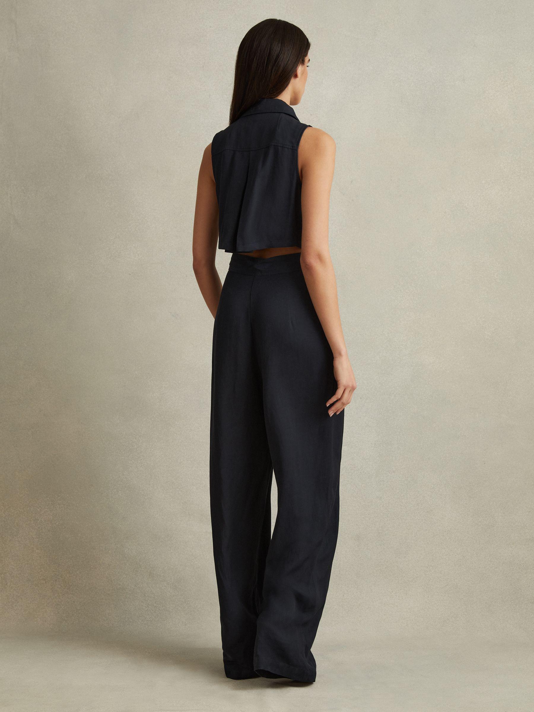 Petite Draped Jersey Midi Dress in Camel Product Image