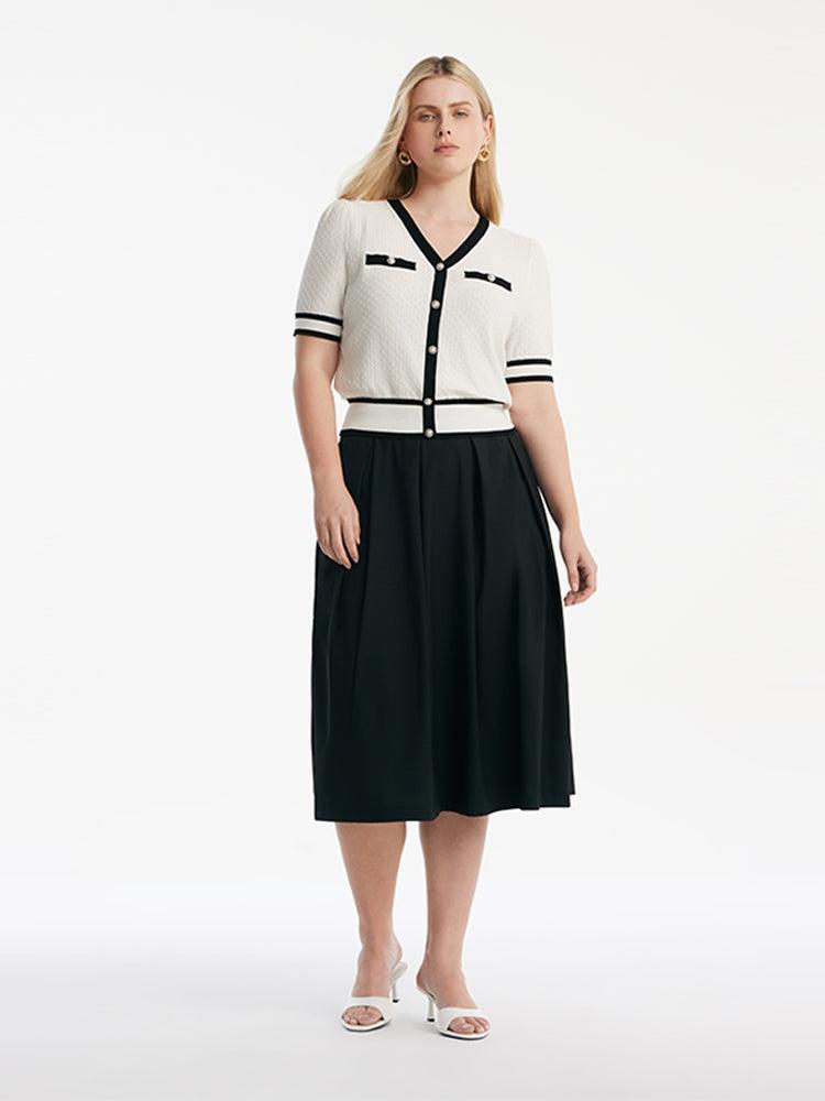 Classic Jacquard Knit Top And Half Women Skirt Two-Piece Set Product Image