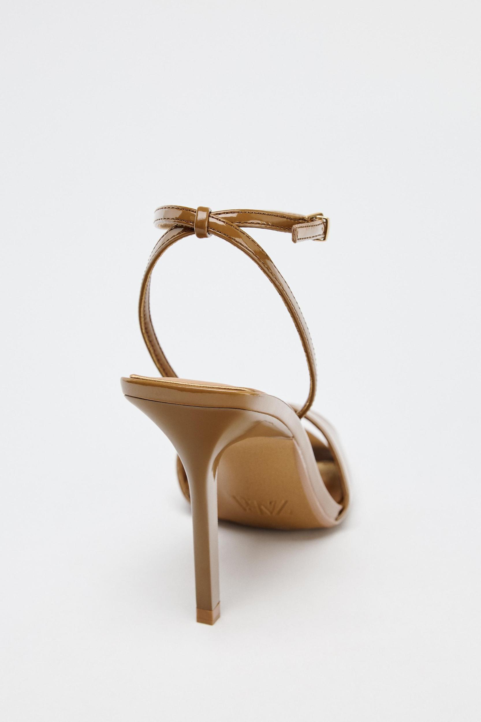 PATENT LEATHER HEELED SANDALS Product Image