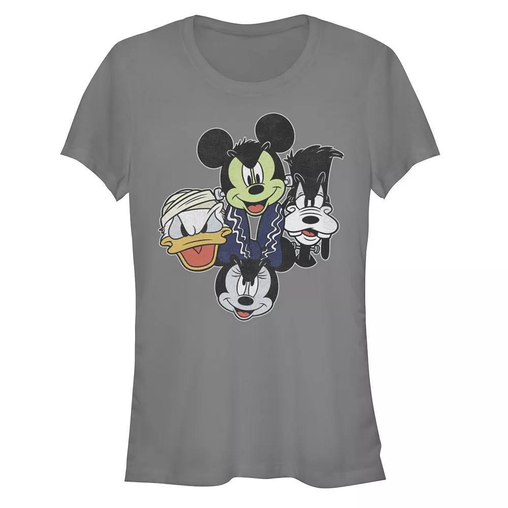 Disney's Mickey and Friends Juniors' Halloween Heads Graphic Tee, Women's, Size: Large, Grey Product Image