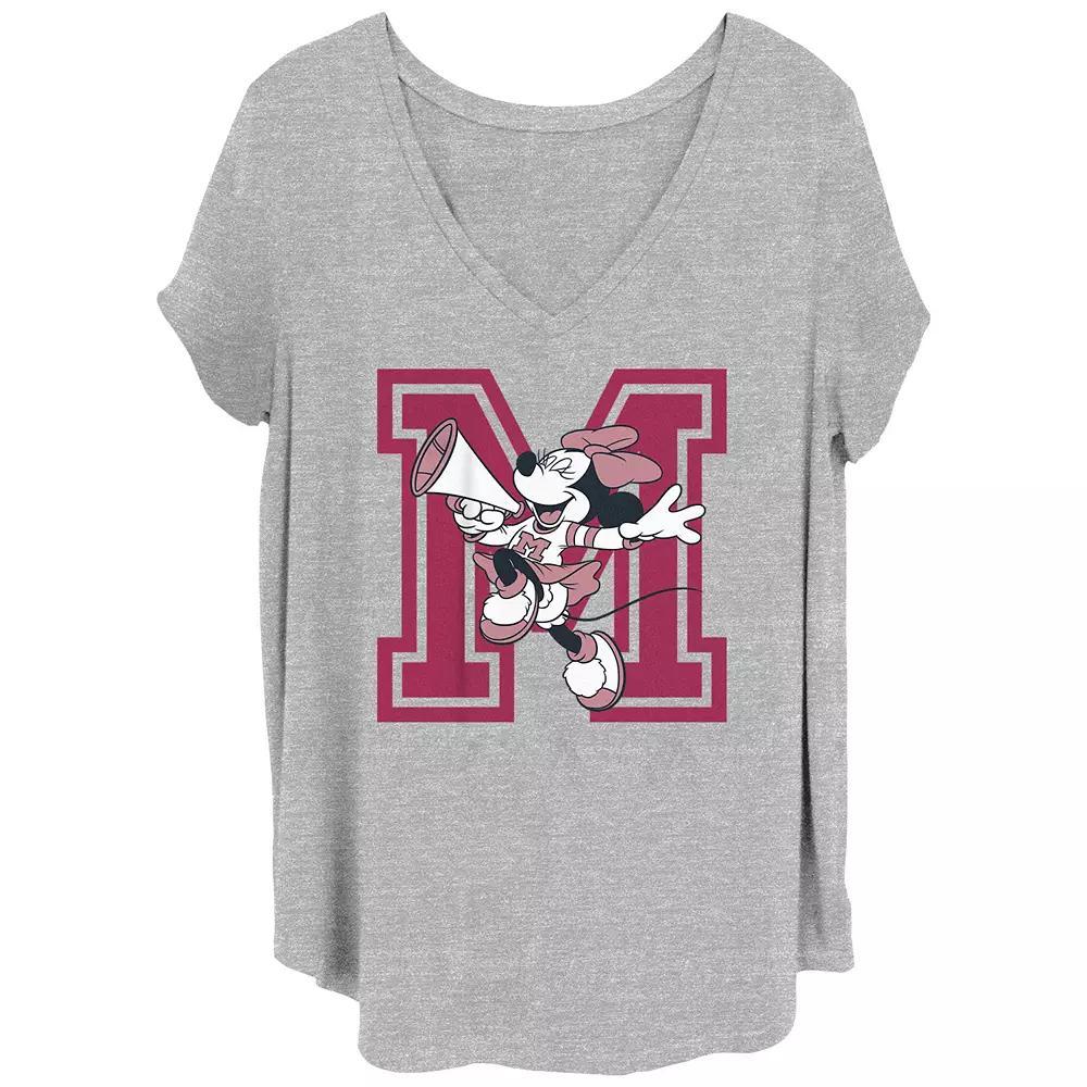 Disney's Minnie Mouse Megaphone Juniors' Plus Graphic Tee, Women's, Size: 2XL, Grey Gray Product Image