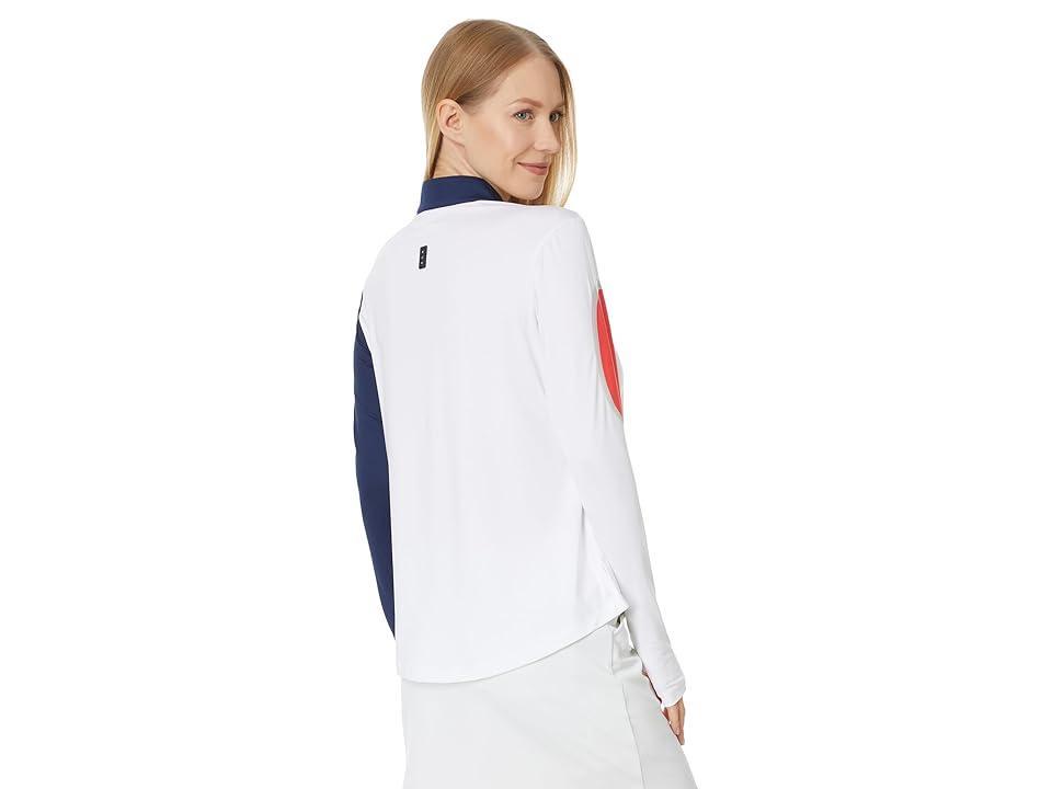 Jamie Sadock Long Sleeve 1/4 Zip Pullover (Electra) Women's Clothing Product Image