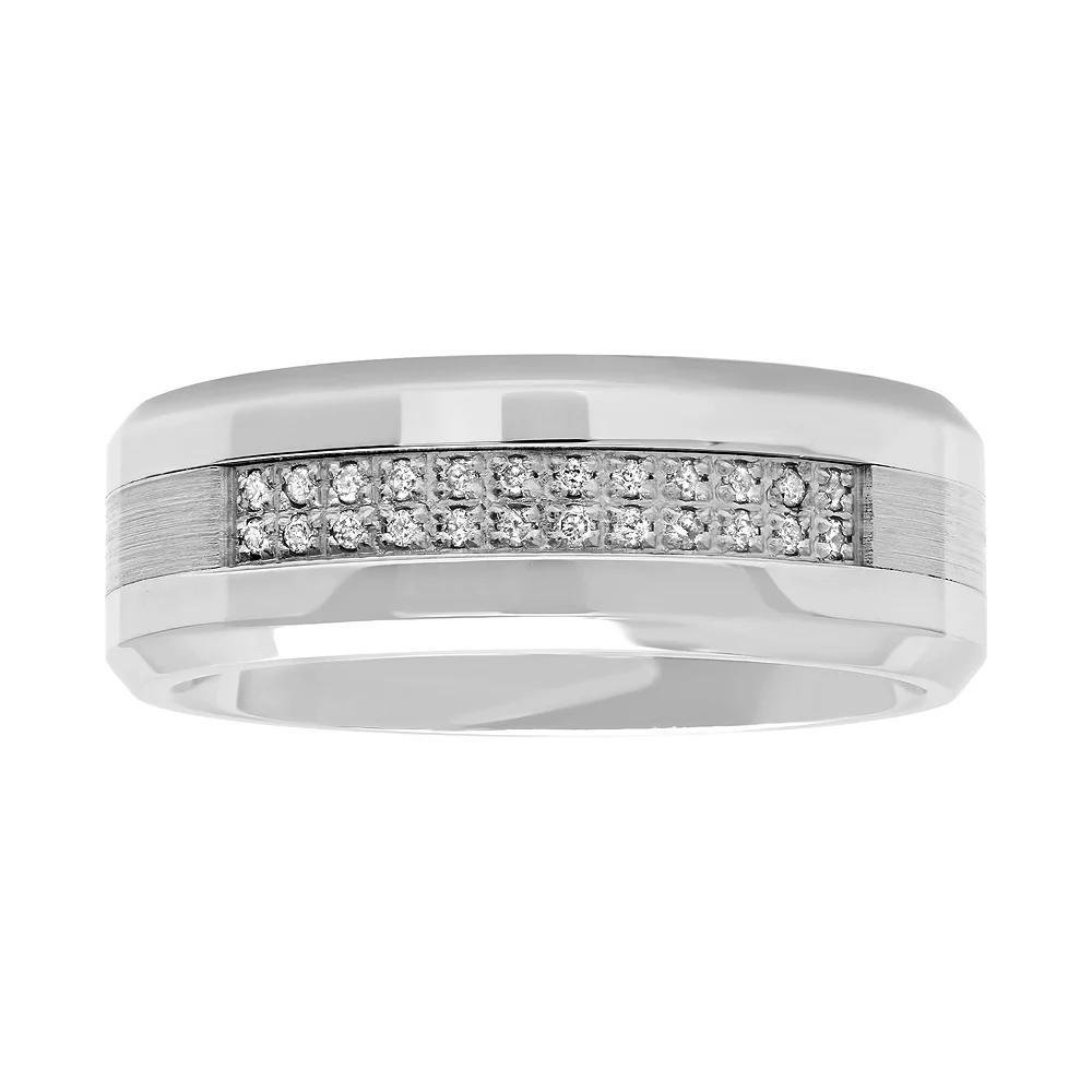 Men's 1/10 Carat T.W. Diamond Cobalt Band, Size: 14, Silvertone Product Image
