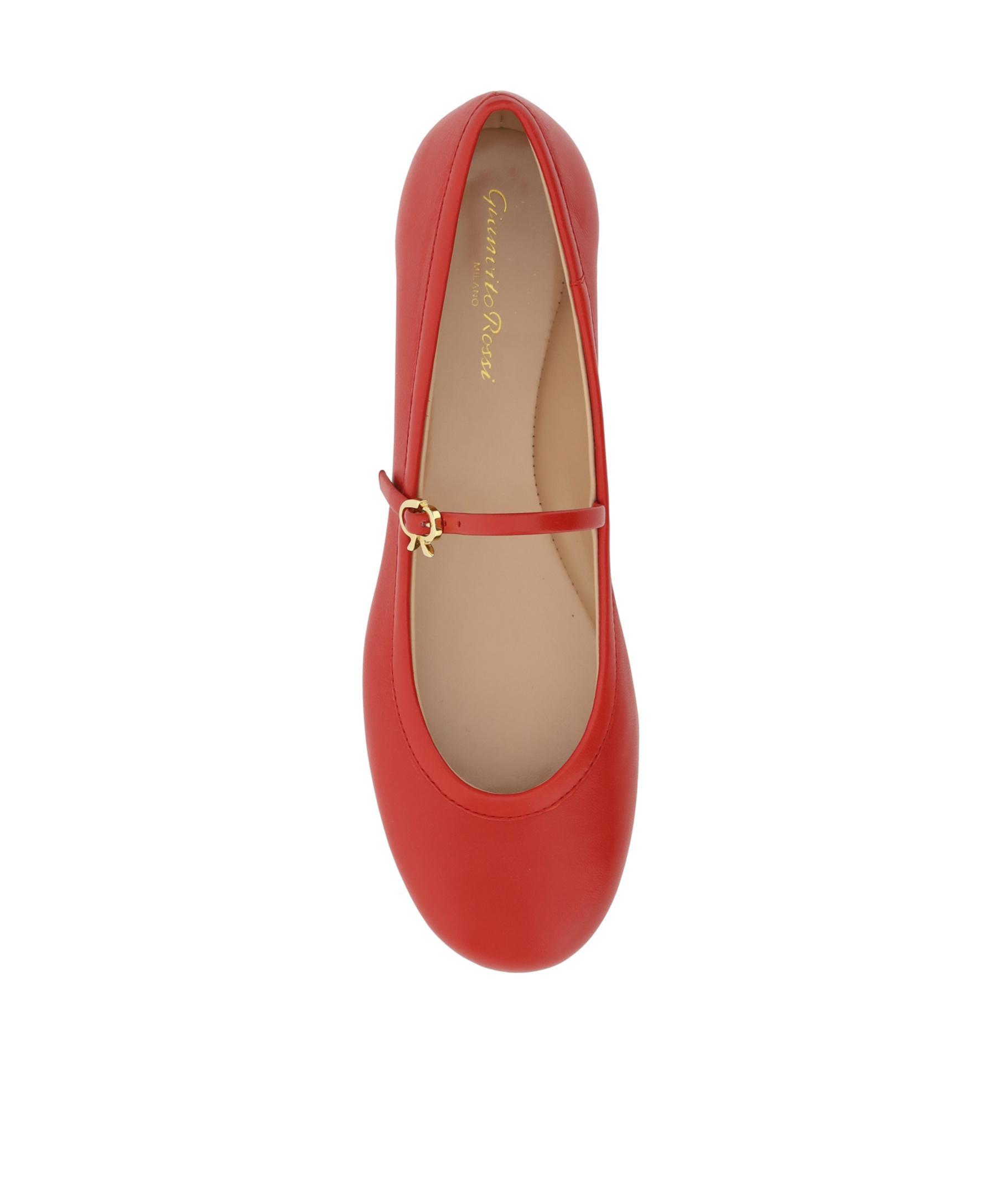 GIANVITO ROSSI Woman Ballet Flats Red Size 8 Leather In Red Nappa Product Image