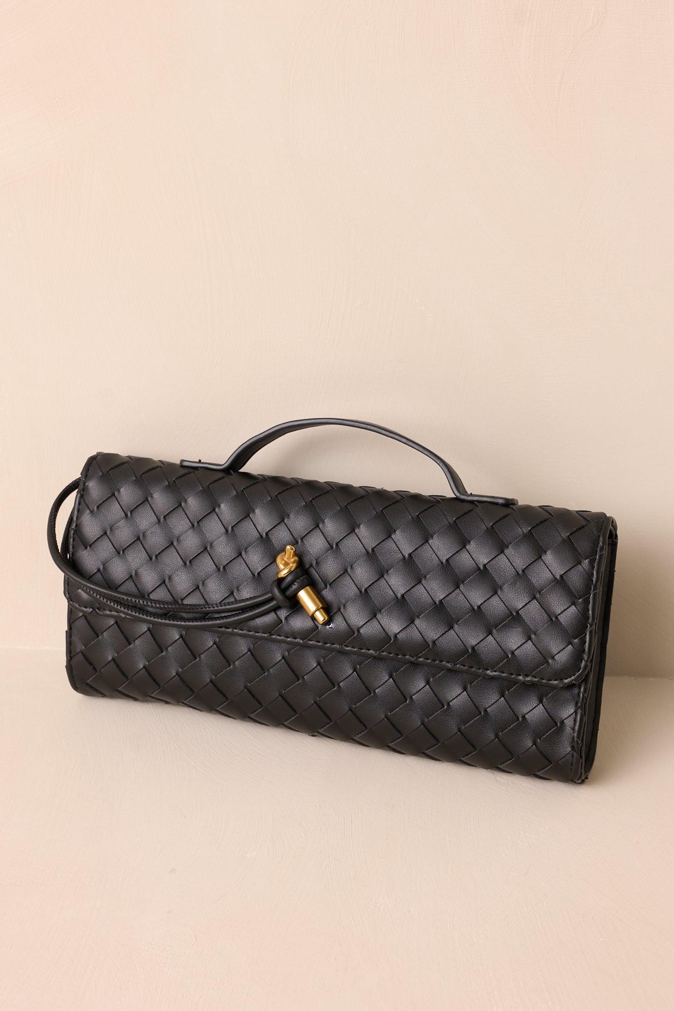 Midnight Sun Black Woven Clutch Product Image