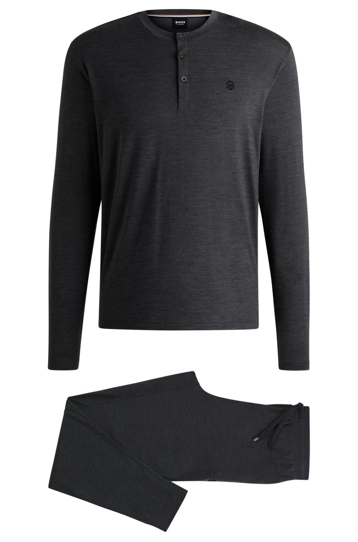 Regular-fit pajamas with embroidered Double B monograms Product Image
