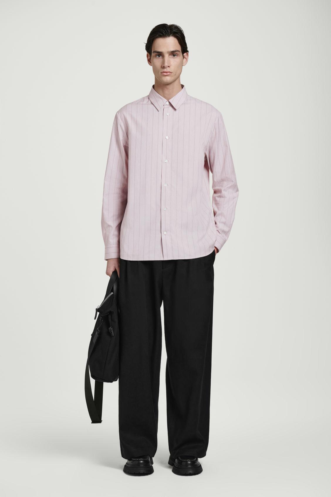 REGULAR STRIPED COTTON SHIRT Product Image