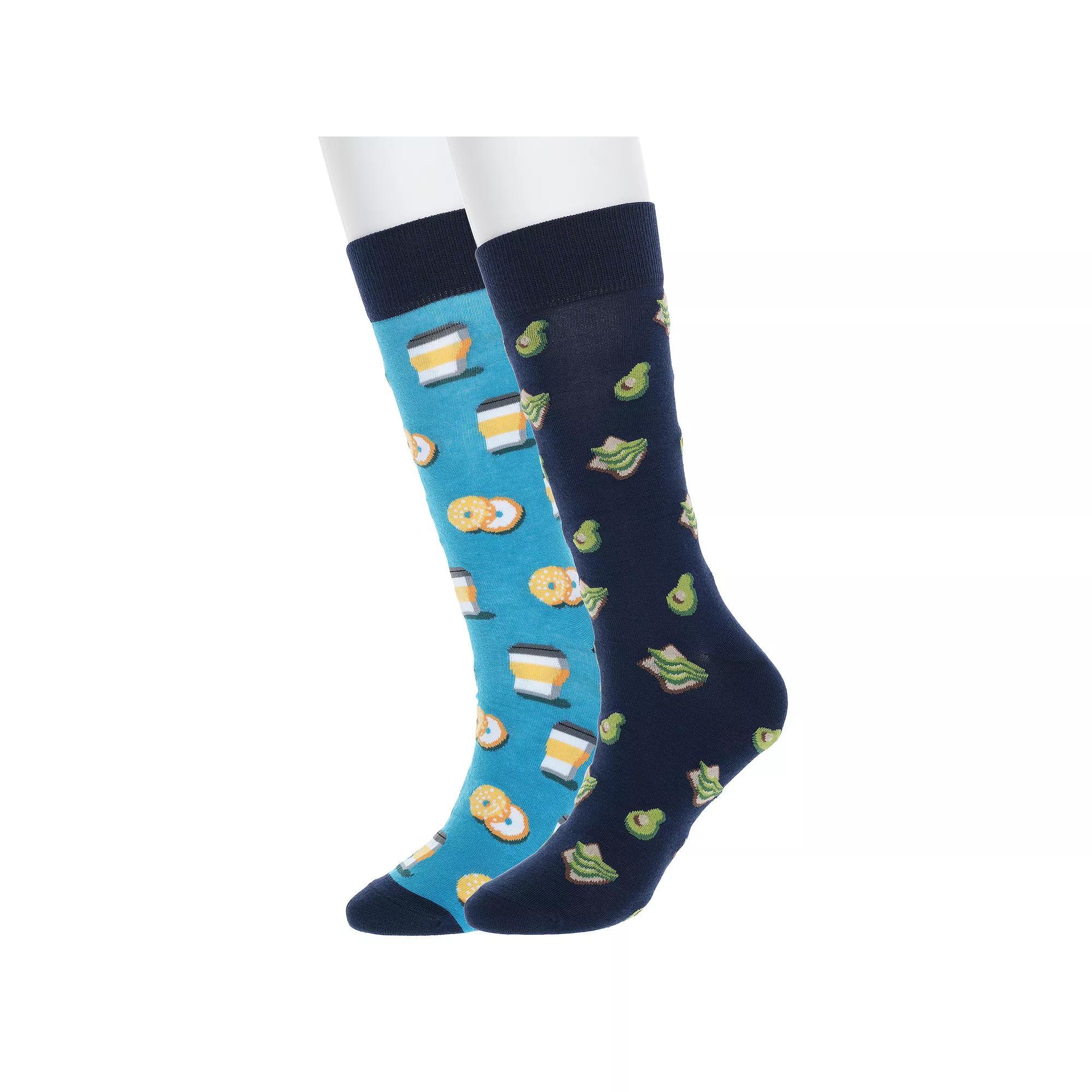 Men's Twisted Toes 2-Pack Novelty Socks, Avo Toast And Bagel Product Image
