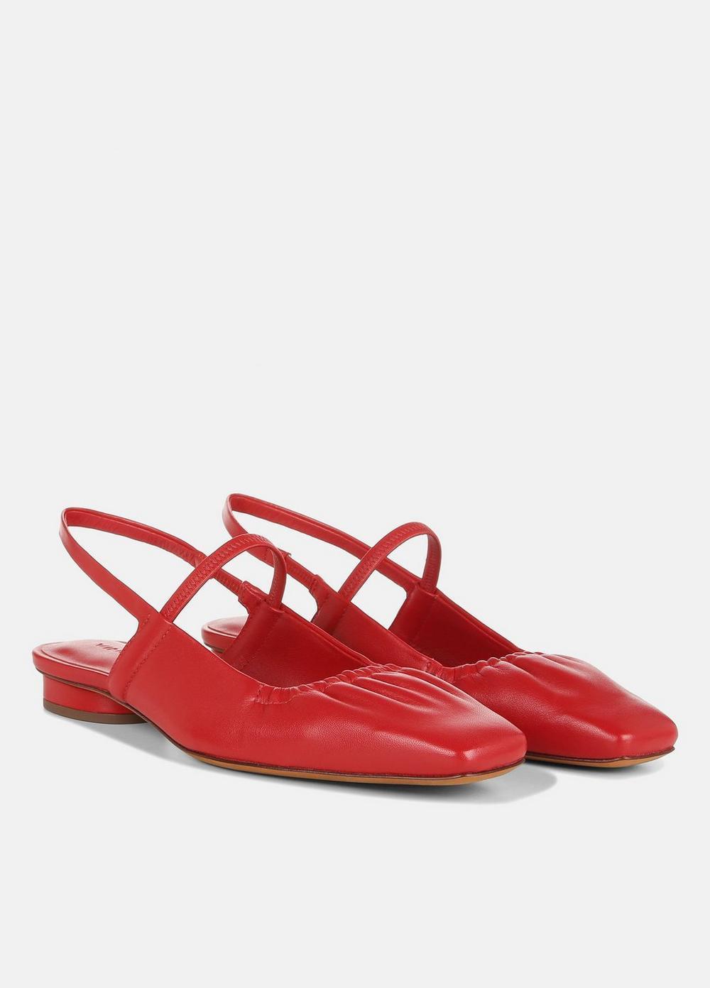 Womens Venice Leather Slingback Flat, Black, Size 5.5 Vince Product Image