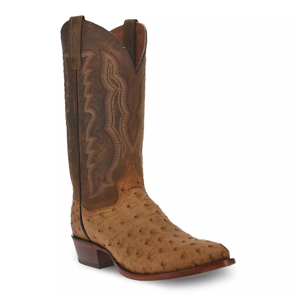 Dan Post Gehrig Ostrich Men's Cowboy Boots, Size: 10.5 Wide, Saddle Product Image