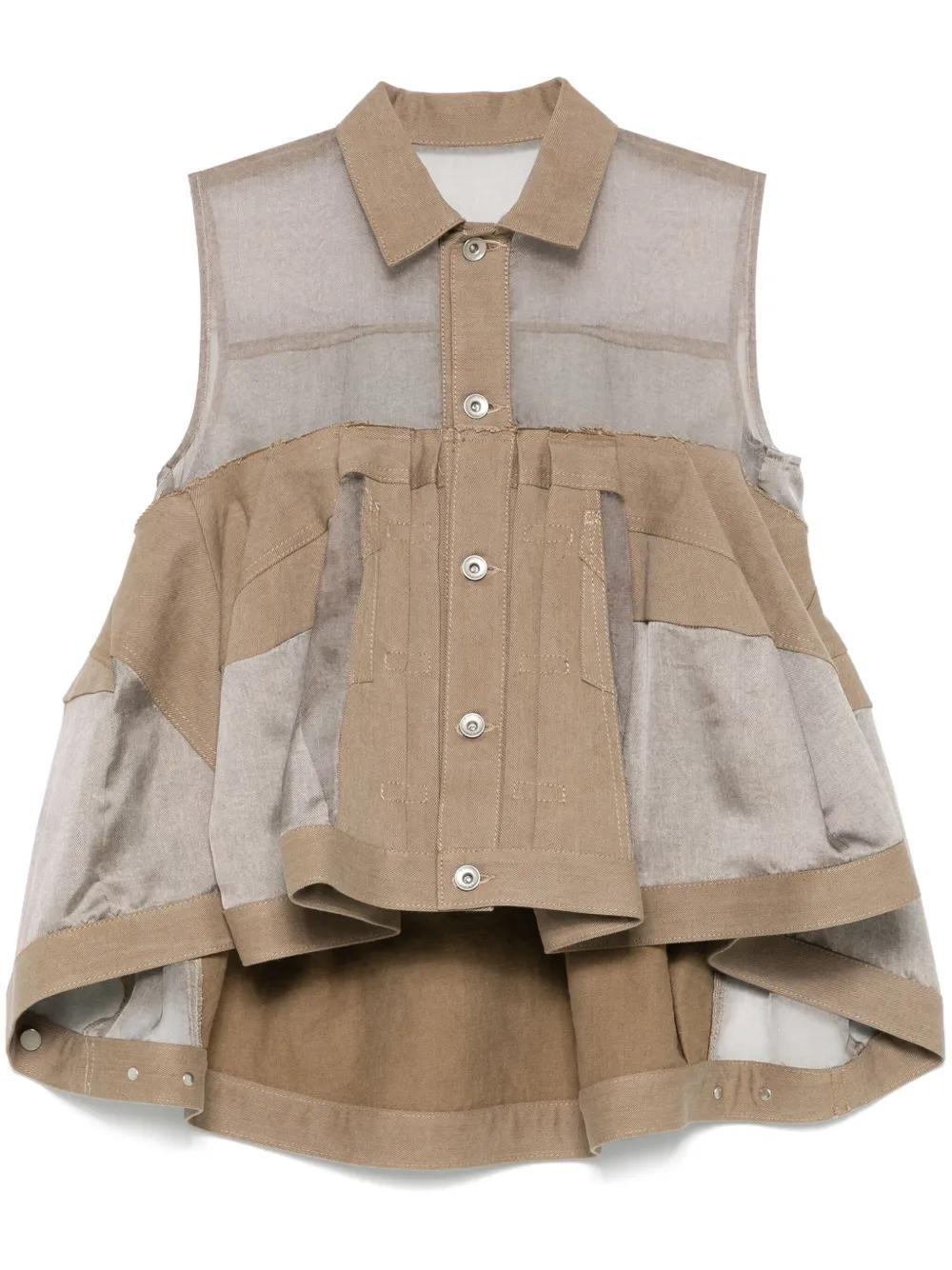 SACAI Denim Mix Shirt In Neutrals Product Image