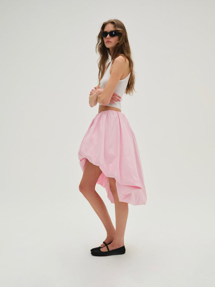 Anya Bubble Midi Skirt — Pink Product Image
