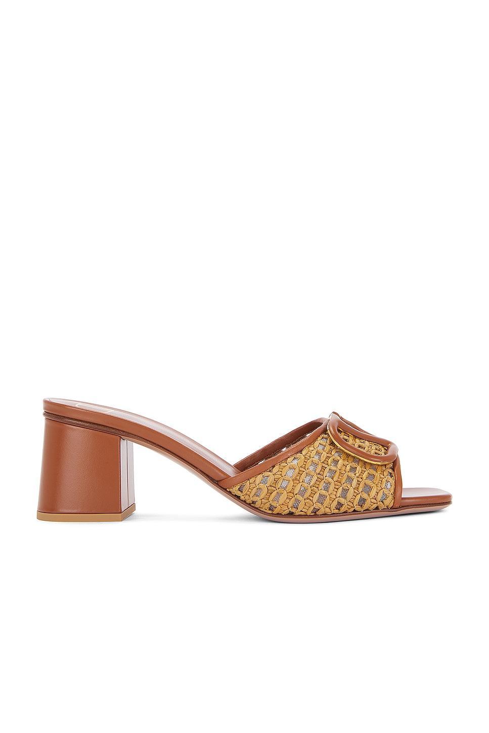 VLogo Medallion Raffia Slide Sandals Product Image