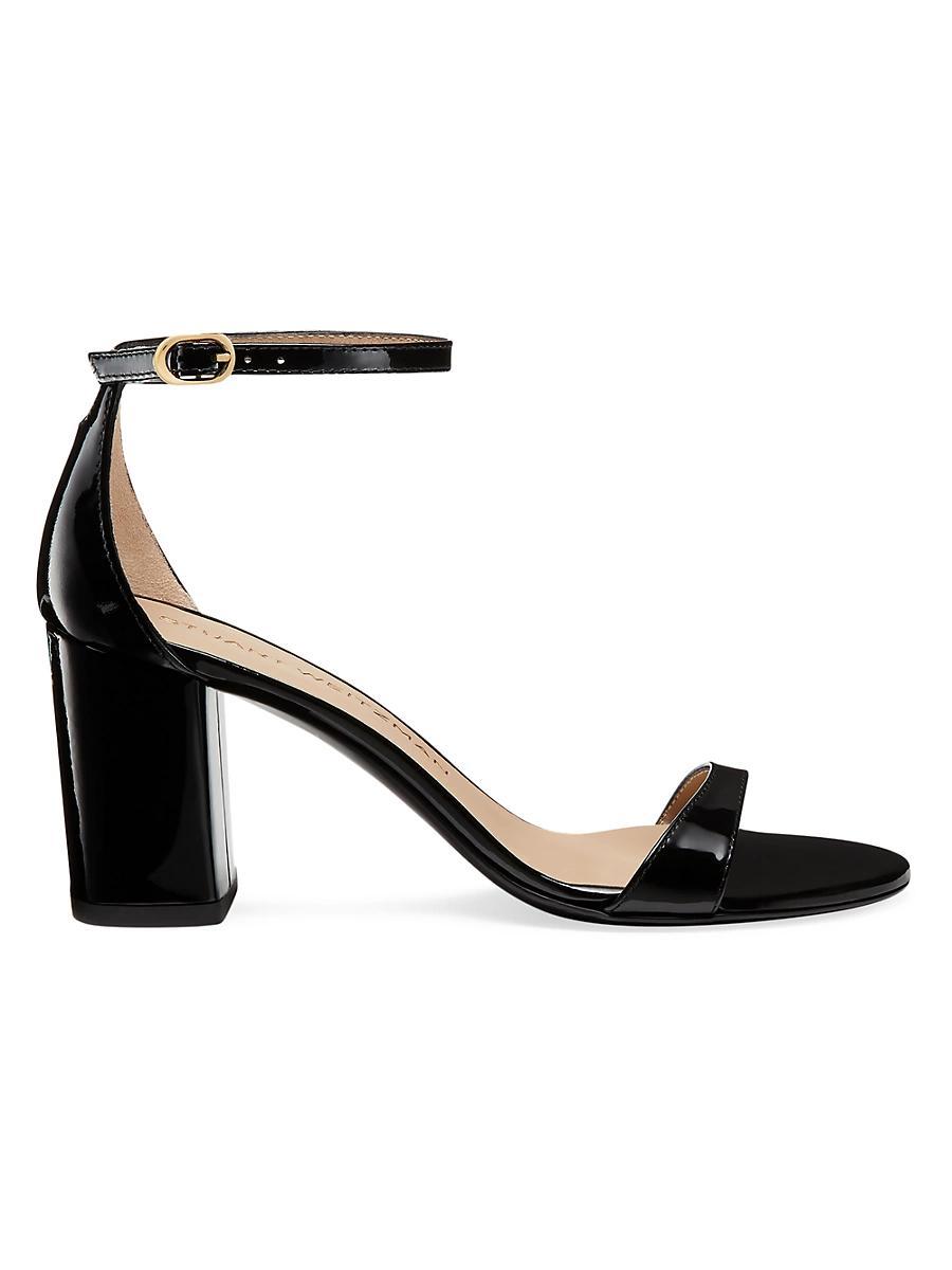 Womens Nudist Block 75MM Patent Leather Sandals Product Image