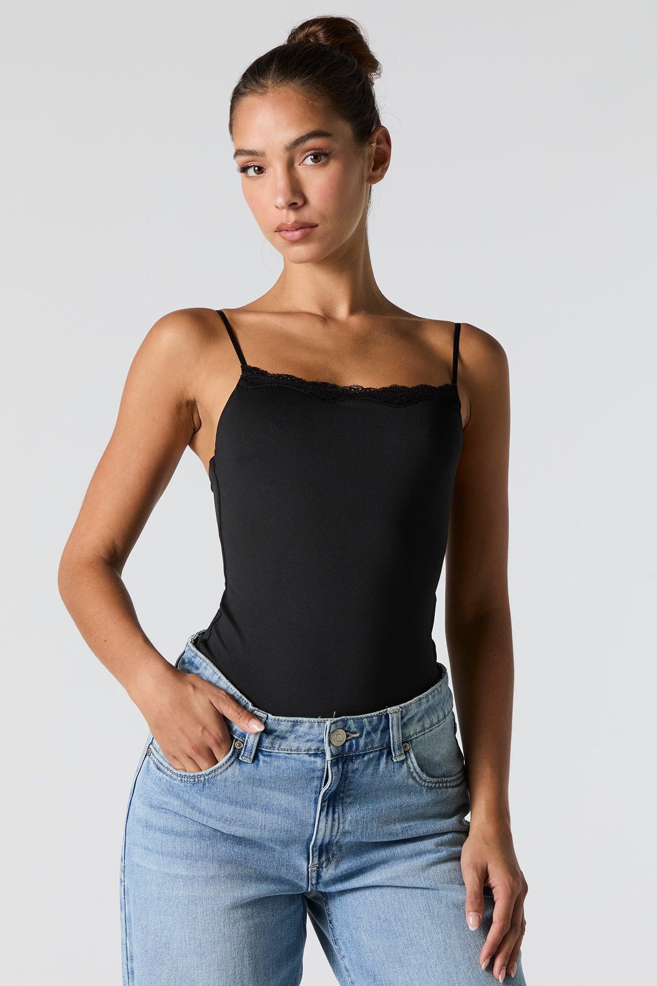 Contour Lace Trim Cami Bodysuit Female Product Image