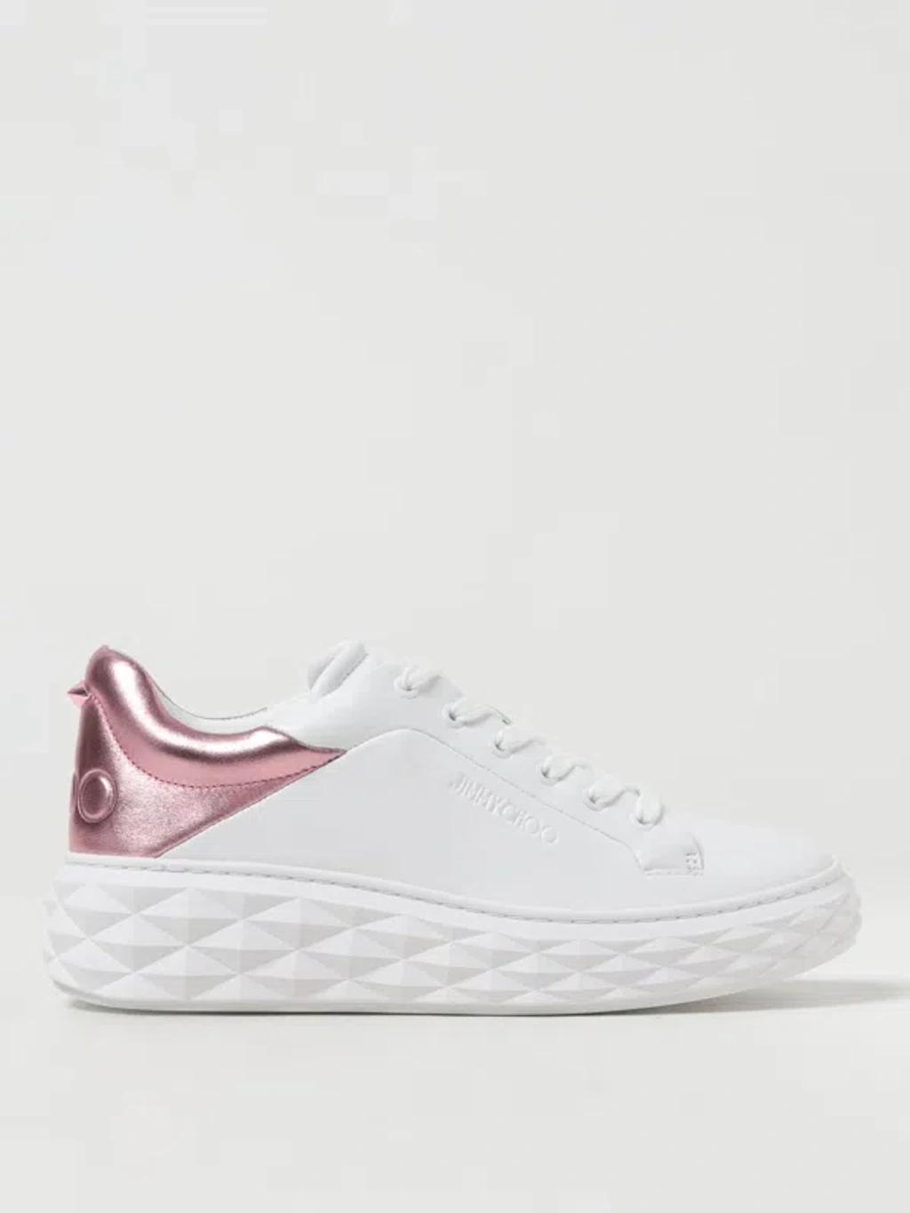 JIMMY CHOO Diamond Maxi Metallic-effect Sneakers In Black Product Image