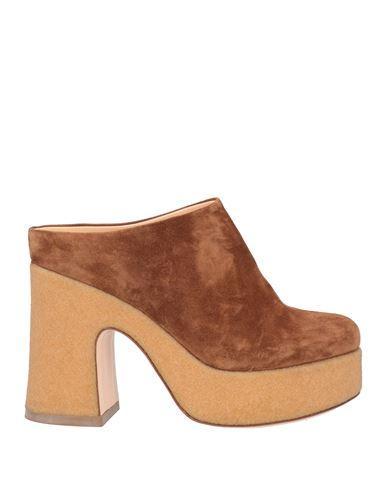 AGL ATTILIO GIUSTI LEOMBRUNI Agl Woman Mules & Clogs Brown Size 7 Soft Leather In Green Product Image