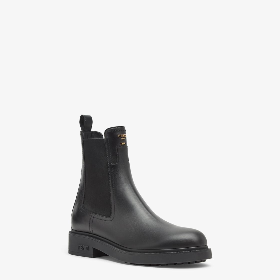 Fendi FiloBlack leather biker boots Product Image