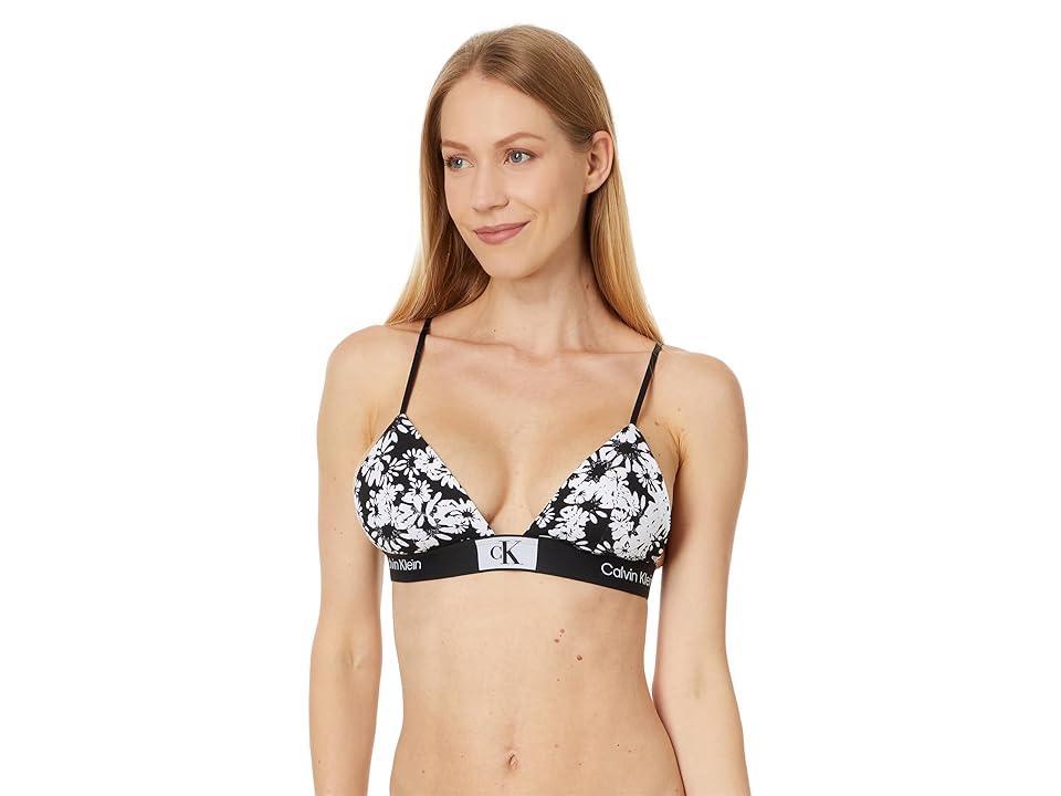 Calvin Klein Womens Calvin Klein 1996 Cotton Stretch Unlined Triangle Bralette - Black - XS Product Image