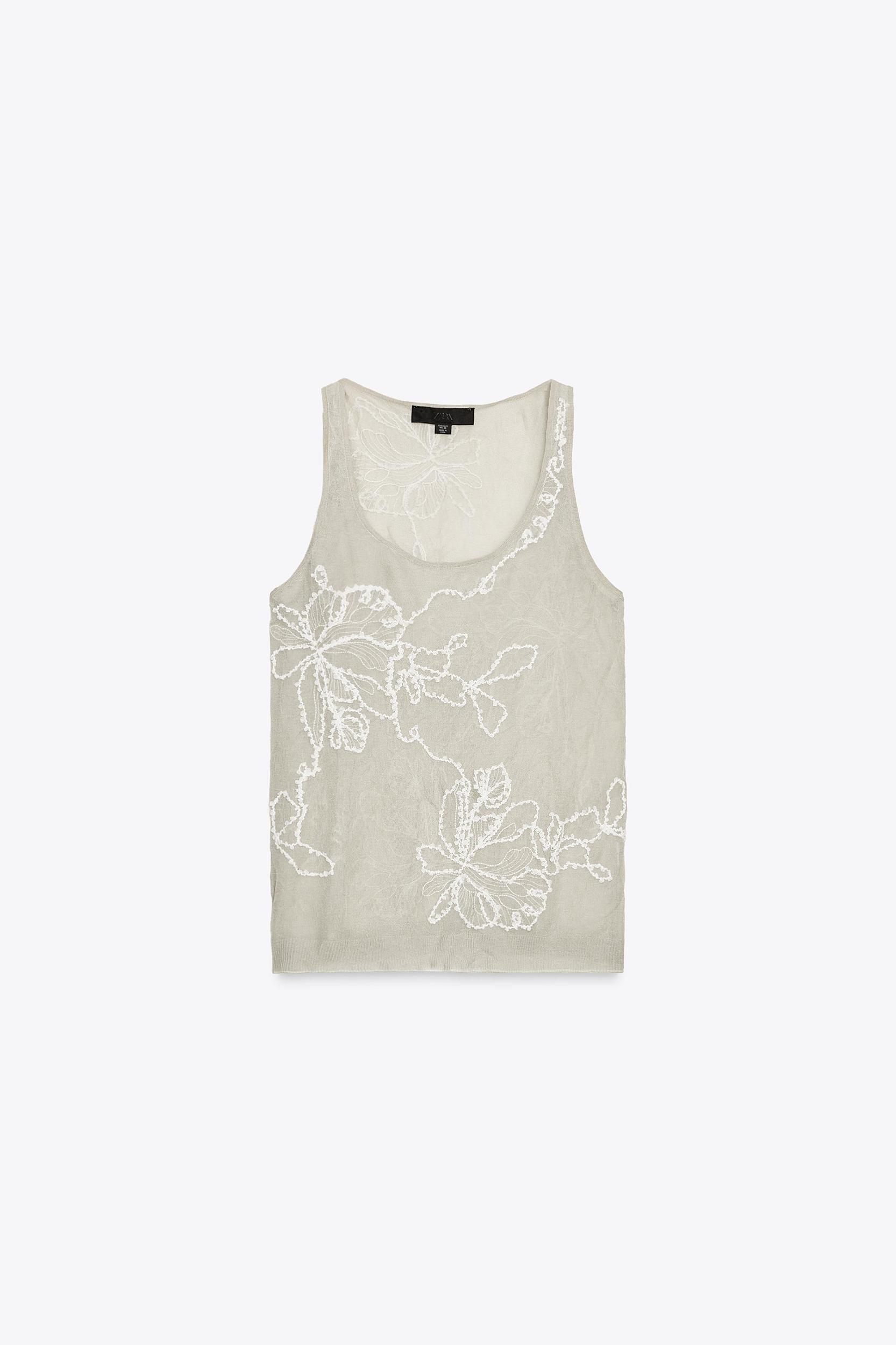 SEMI-SHEER STRUCTURED KNIT TOP Product Image