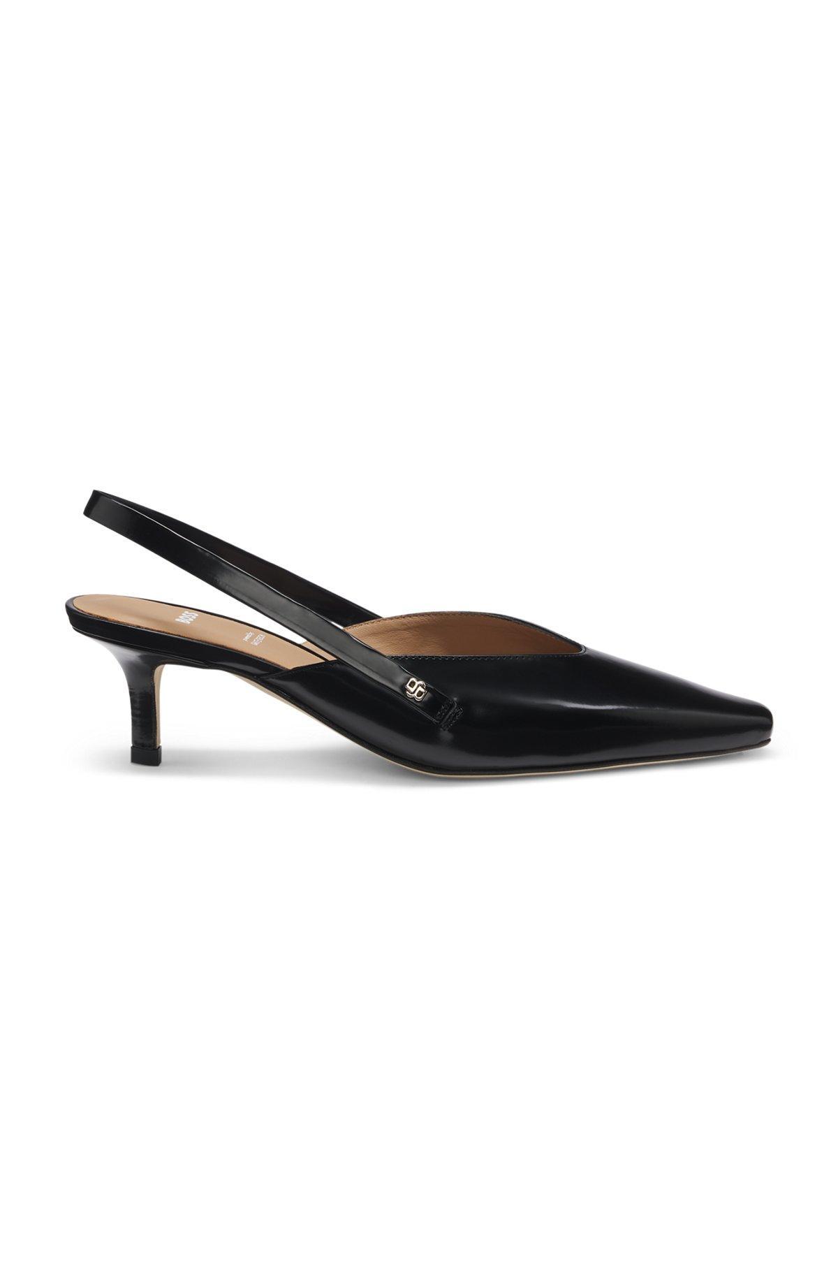 BOSS - Slingback leather pumps with GAIT-TECH® comfort insole - Black Product Image