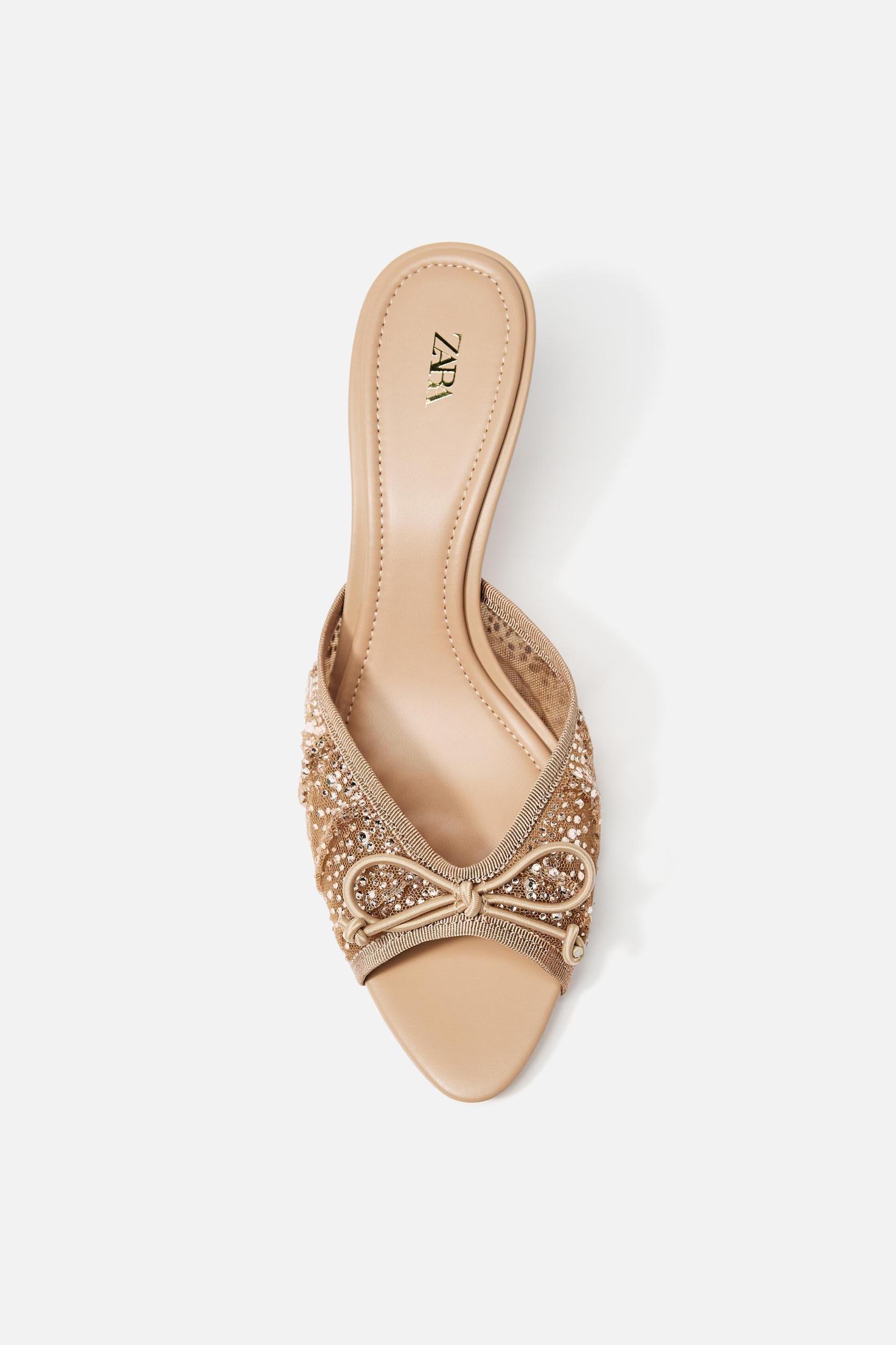 HIGH HEEL RHINESTONE MESH SANDALS Product Image
