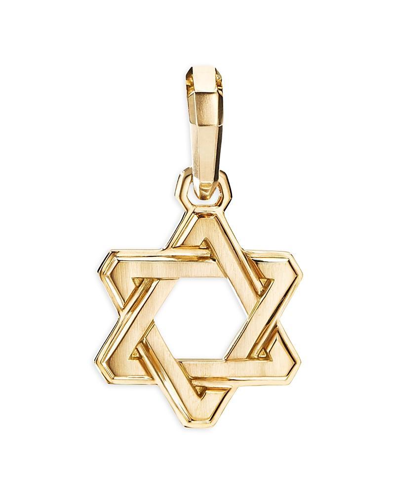 Mens Deco Star of David Pendant in 18K Yellow Gold, 24MM Product Image