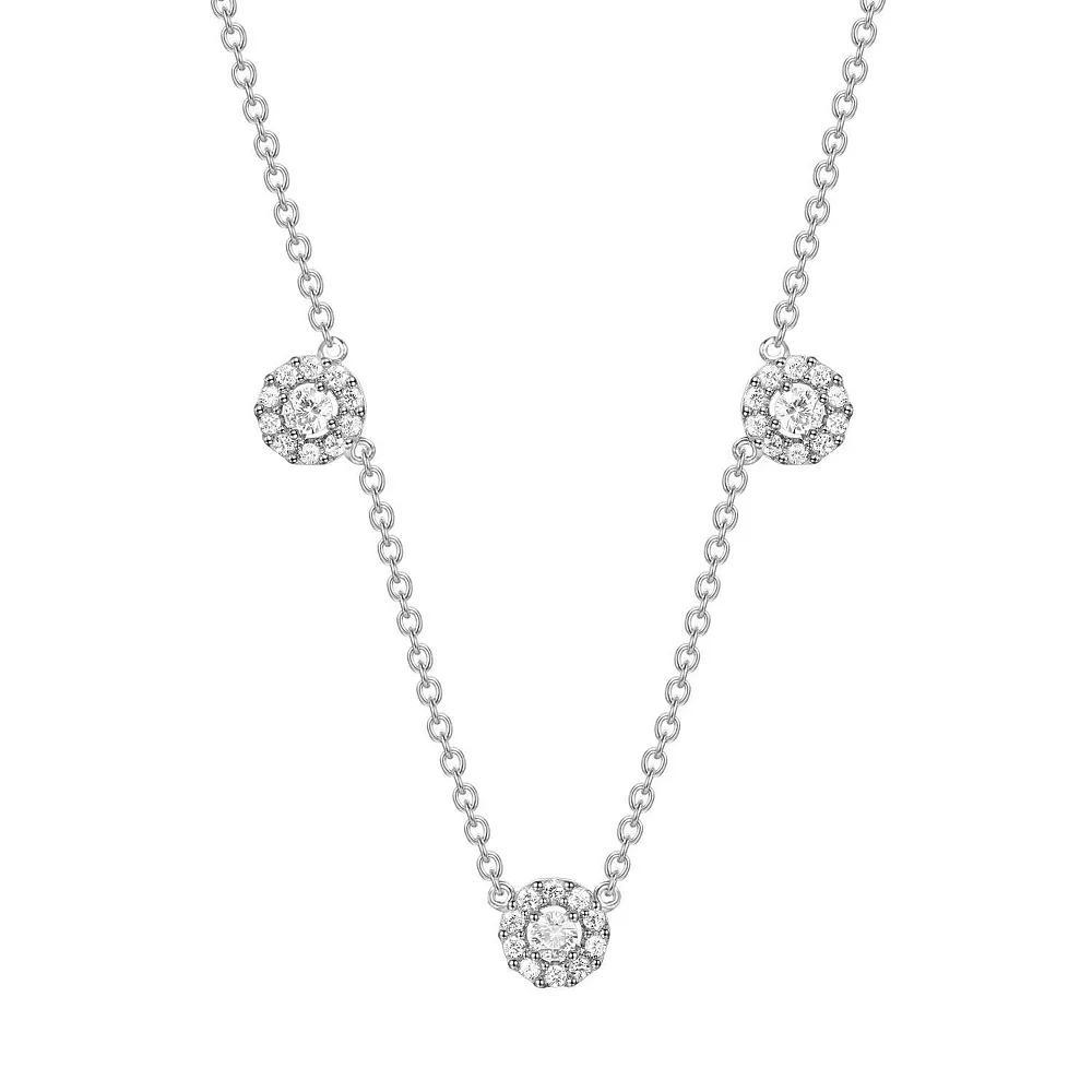 Sterling Silver 3/8 Carat T.W. Diamond Station Necklace, Womens Product Image